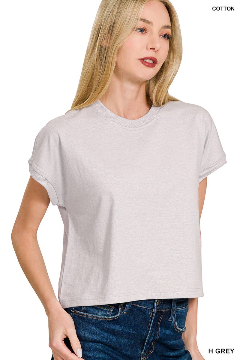 .SI-27900 Premium Cotton Relaxed Crop Tee Hoodie, Sweatshirt | PodTeesHub.com
