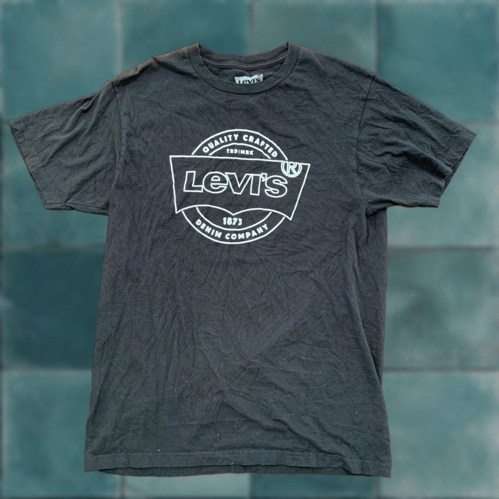 Vintage Levis T Shirt Black Lvc Style 90s 70s 80s Logo Crew Neck Short Sleeve Men M Graphic Hoodie, Sweatshirt
