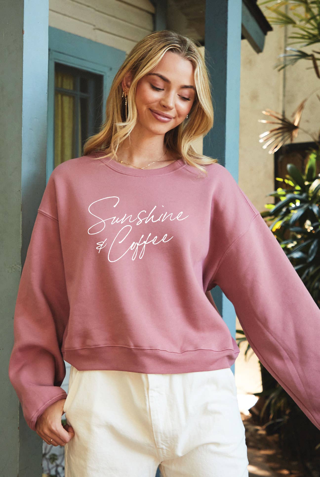 Sunshine & Coffee Mid Graphic Sweatshirt T-Shirts, Hoodie | PodTeesHub.com