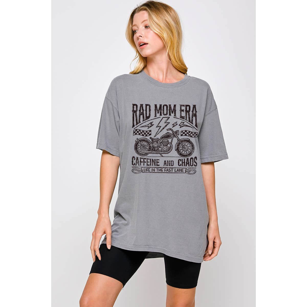 Rad Mom Era Graphic Oversized Tee Hoodie, Sweatshirt | PodTeesHub.com