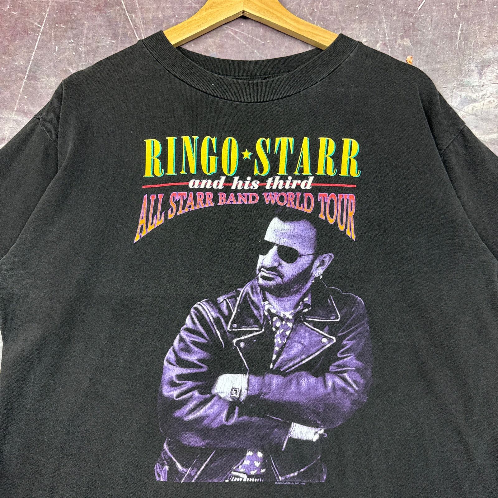 Vintage 1995 Black Ringo Starr World Tour Shirt Large 2960 T-Shirts, Hoodie, Sweatshirt