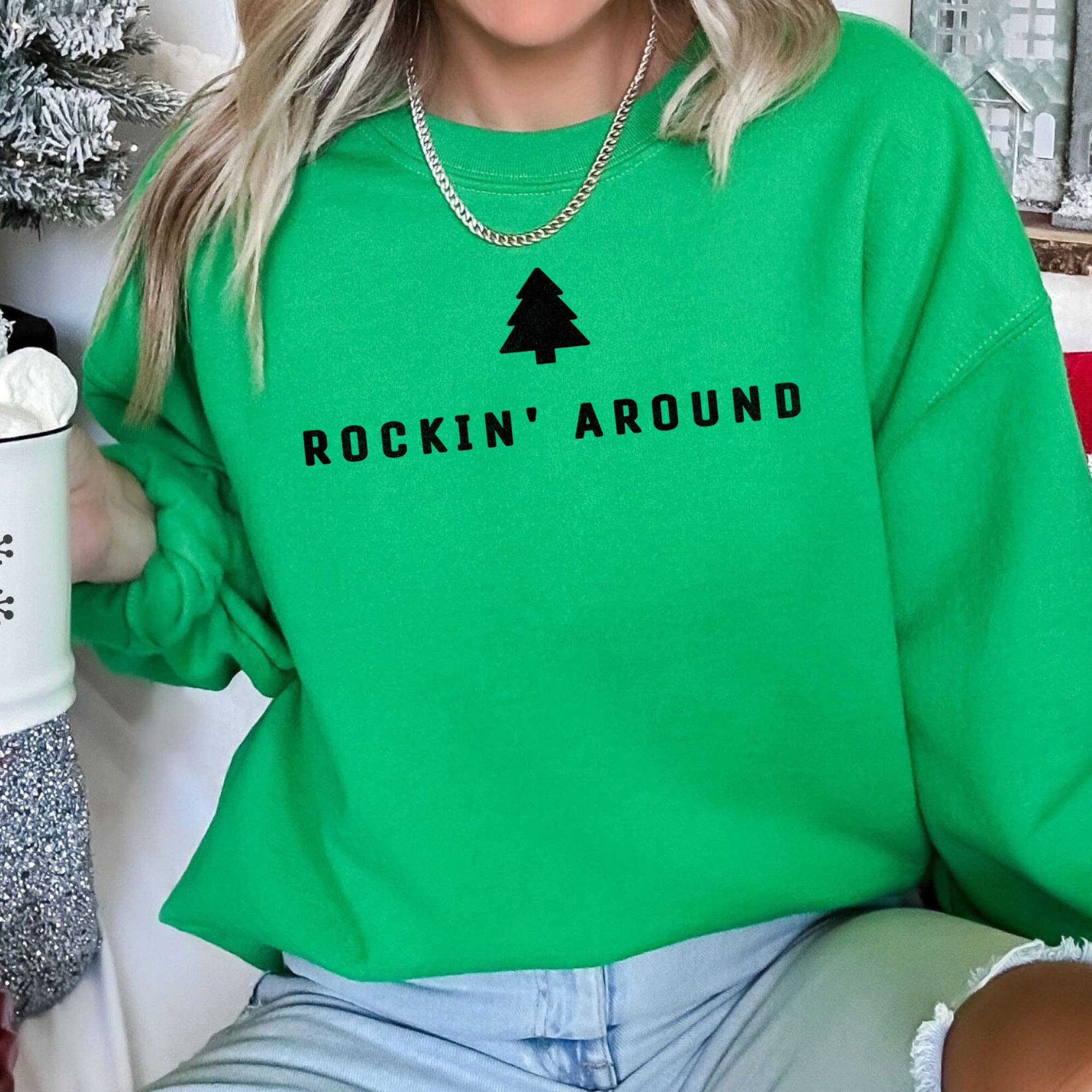 Rocking Around the Christmas Tree, Minimalist Sweatshirt T-Shirts, Hoodie | PodTeesHub.com