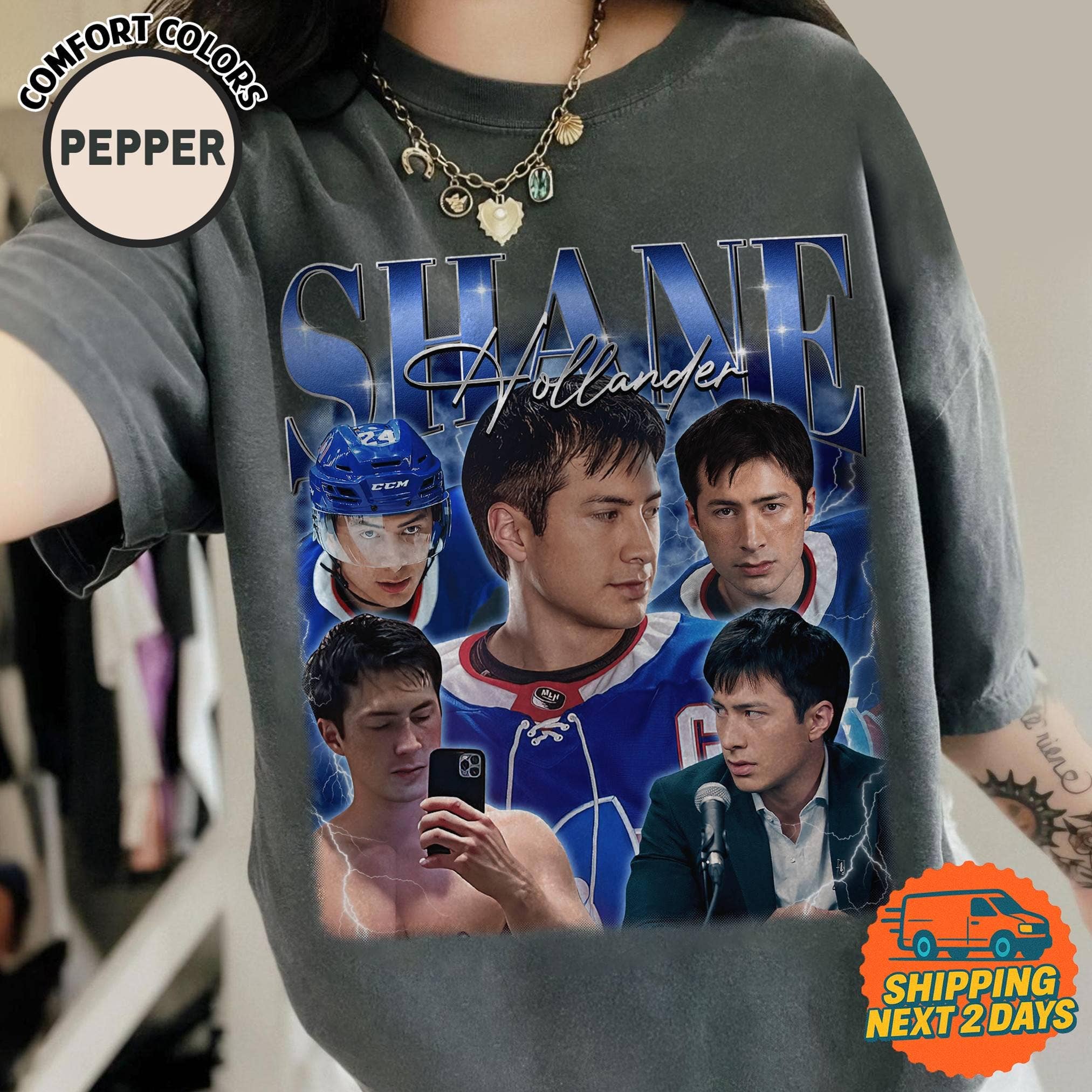Vintage Shane Hollander Bootleg Hockey Tee Hoodie, Sweatshirt | PodTeesHub.com
