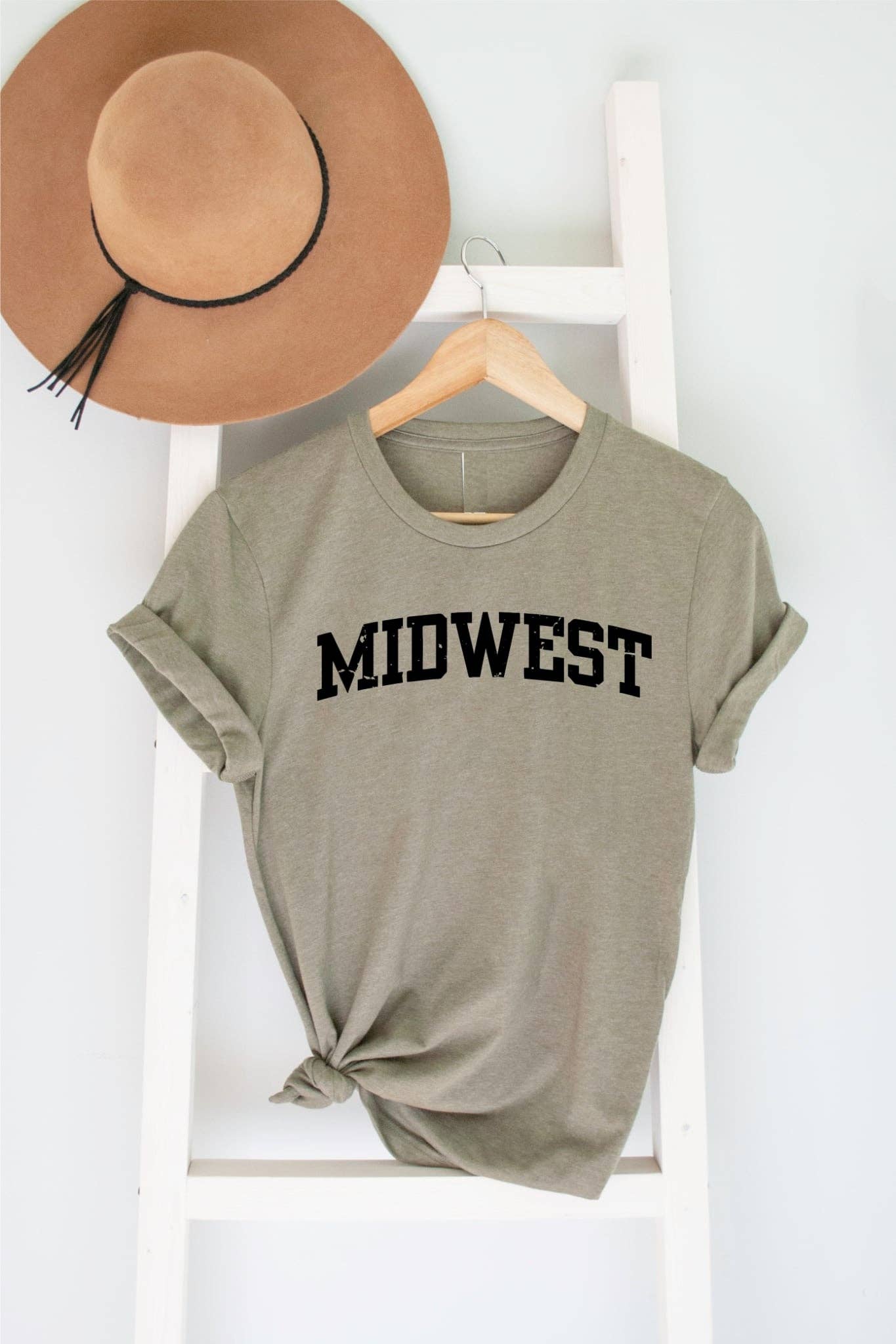 Midwest Olive Varsity Font Southern Western Graphic Tee Hoodie, Sweatshirt | PodTeesHub.com