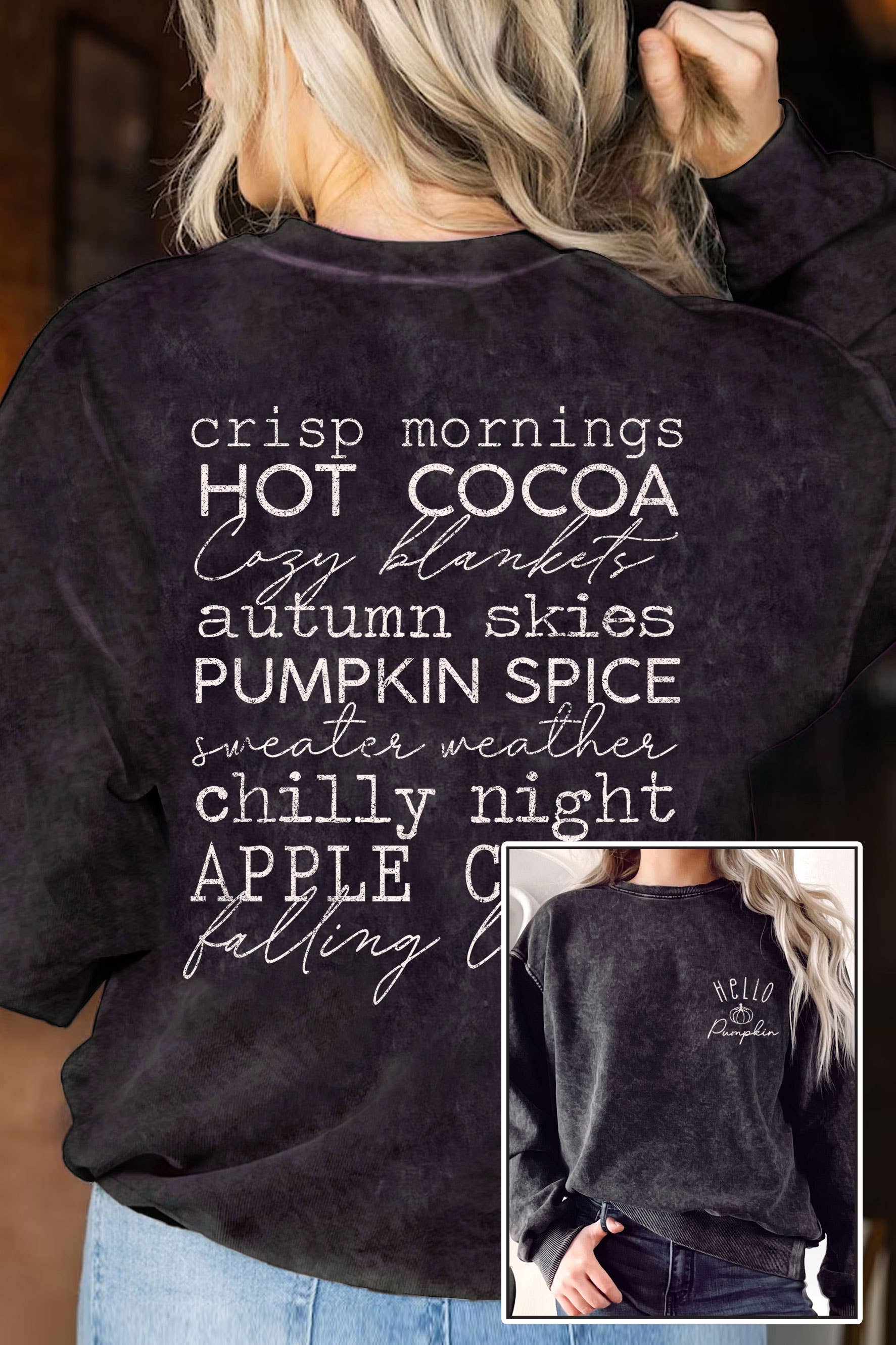 Hello Pumpkin Mineral Graphix Terry Sweatshirt T-Shirts, Hoodie | PodTeesHub.com