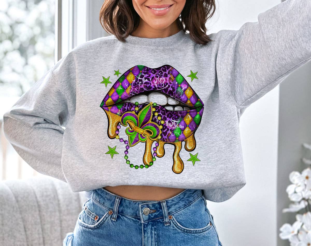 Mardi Gras Lips Beads Stars - Cute Party Nola Sweatshirt T-Shirts, Hoodie | PodTeesHub.com