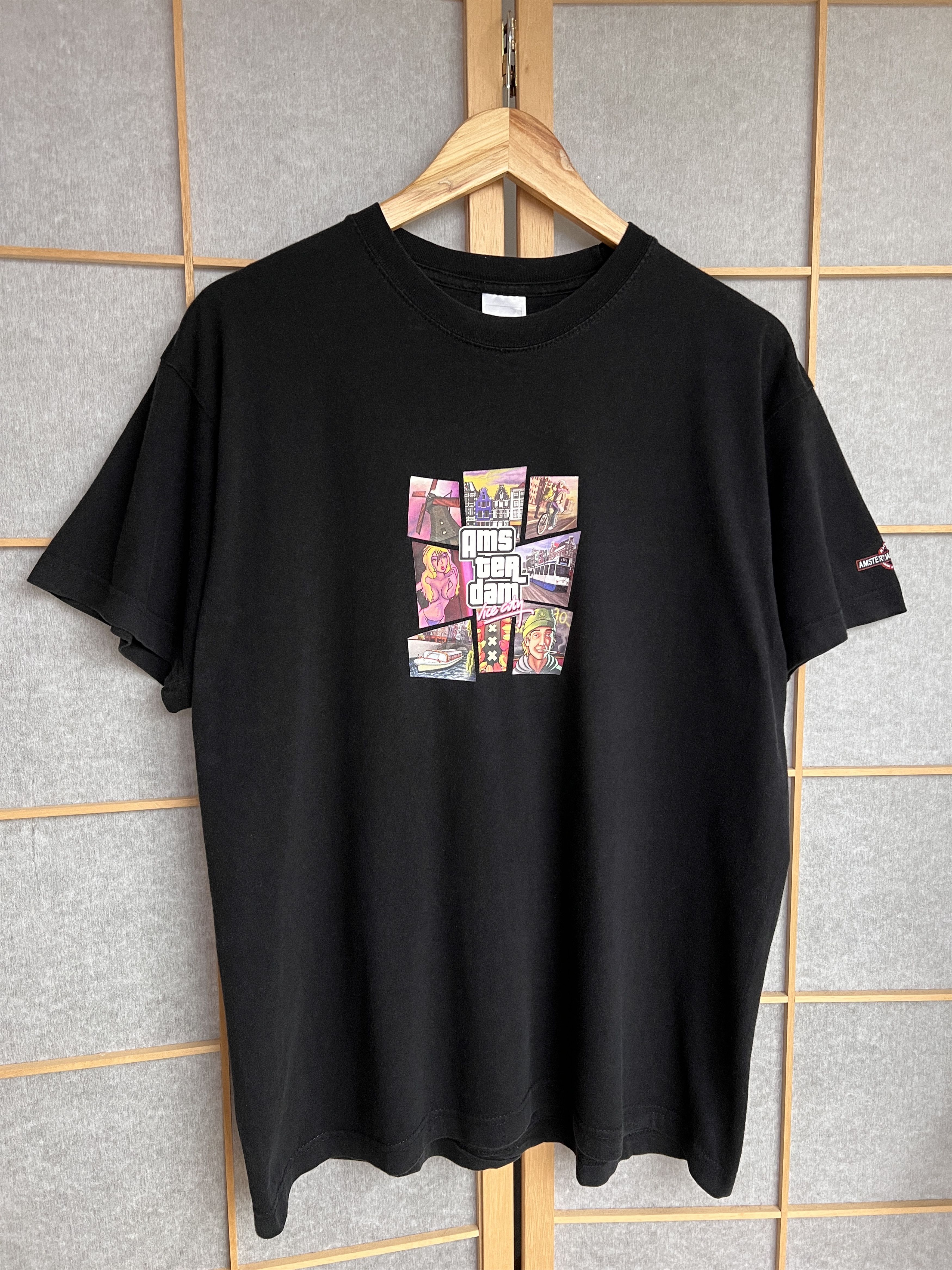 Vintage Gta Amsterdam Vice City Vintage T Shirt Printed 420 Y2k Weed Hoodie, Sweatshirt | PodTeesHub.com