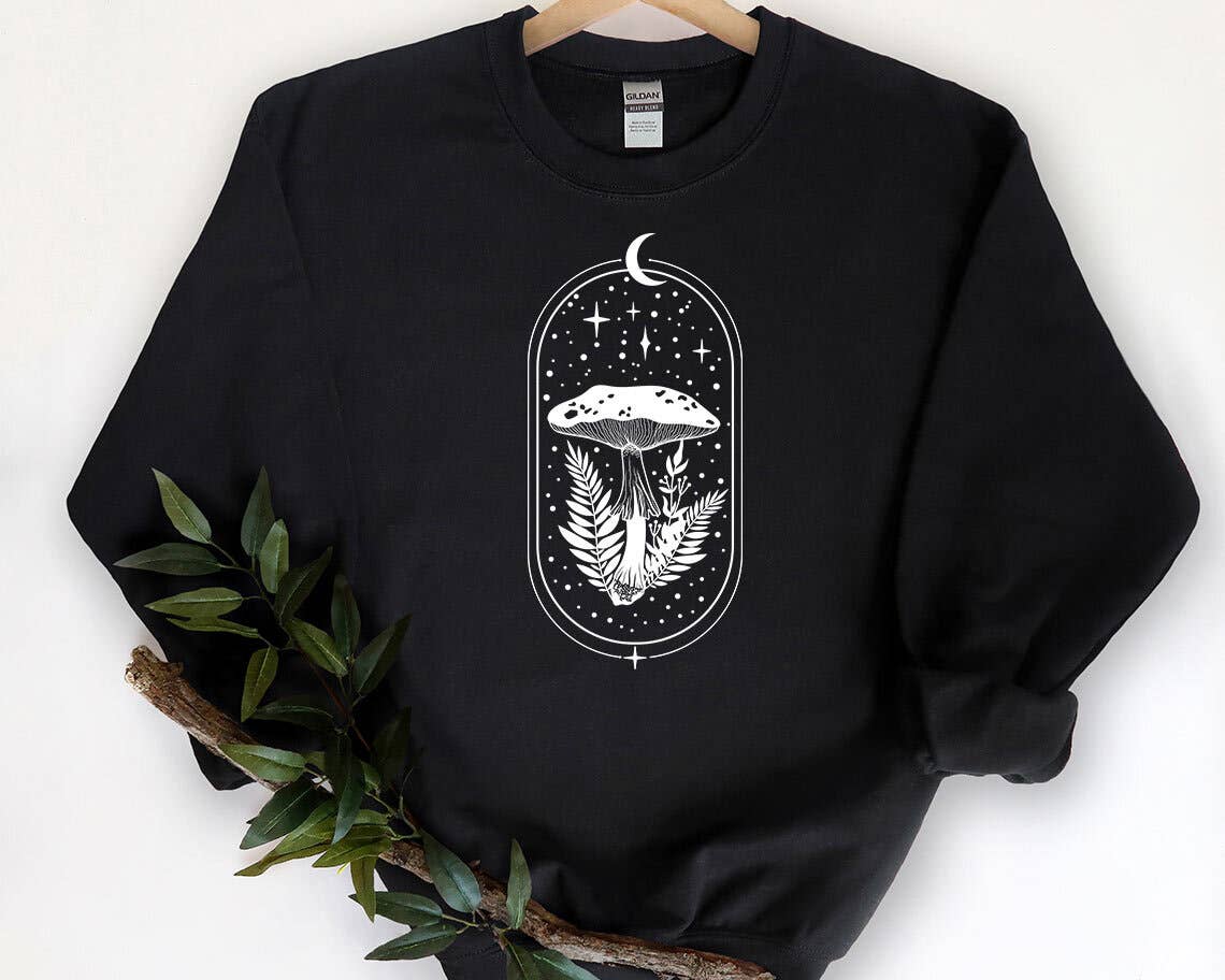 Moon Magic Mushroom - Cottagecore Nature Sweatshirt T-Shirts, Hoodie | PodTeesHub.com
