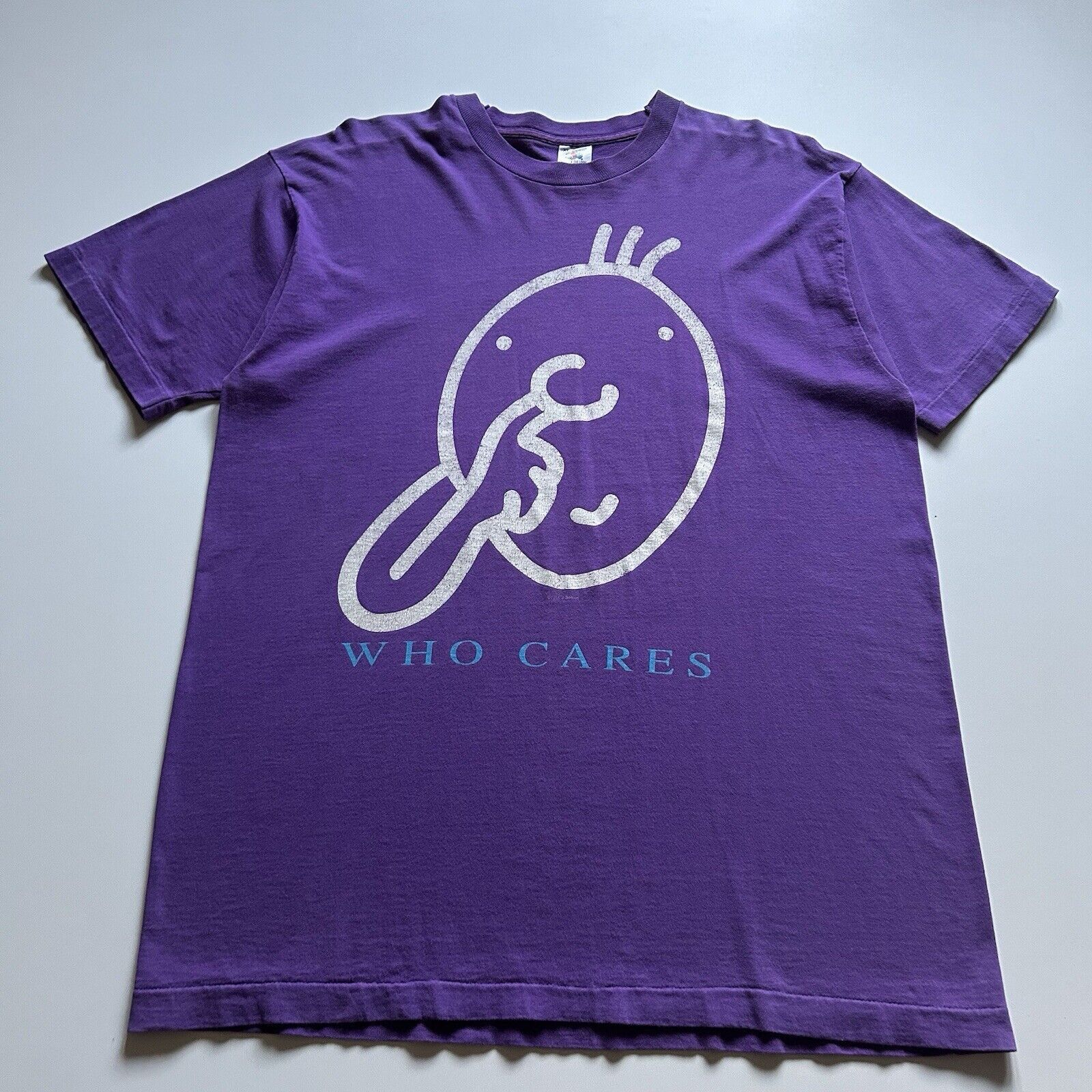 Fruit Loom Vintage 90s Who Cares Nose Picking Funny Xl Purple T-Shirts, Hoodie, Sweatshirt