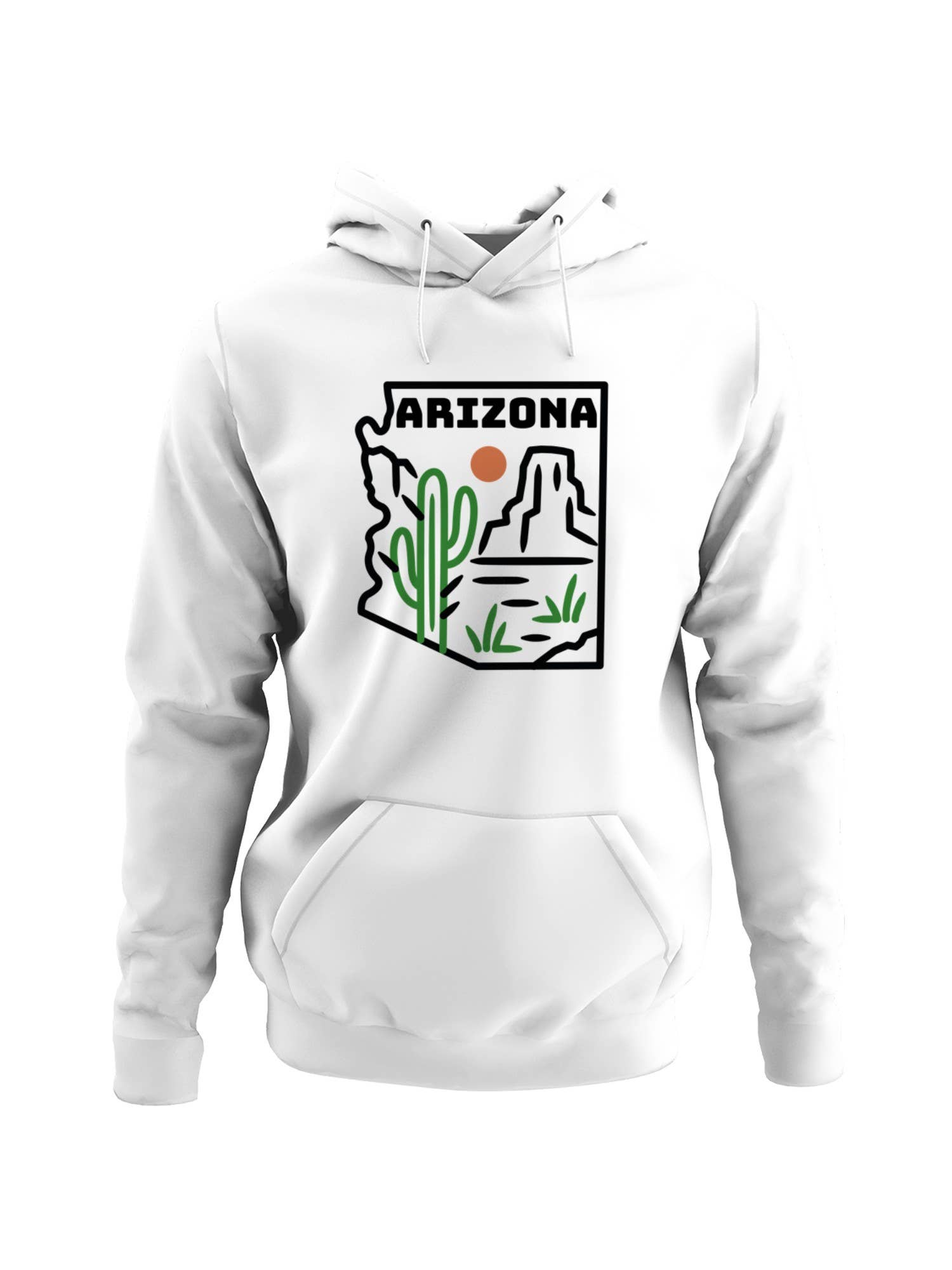 Arizona Cactus Desert Art Men's Hoodie T-Shirts, Sweatshirt | PodTeesHub.com