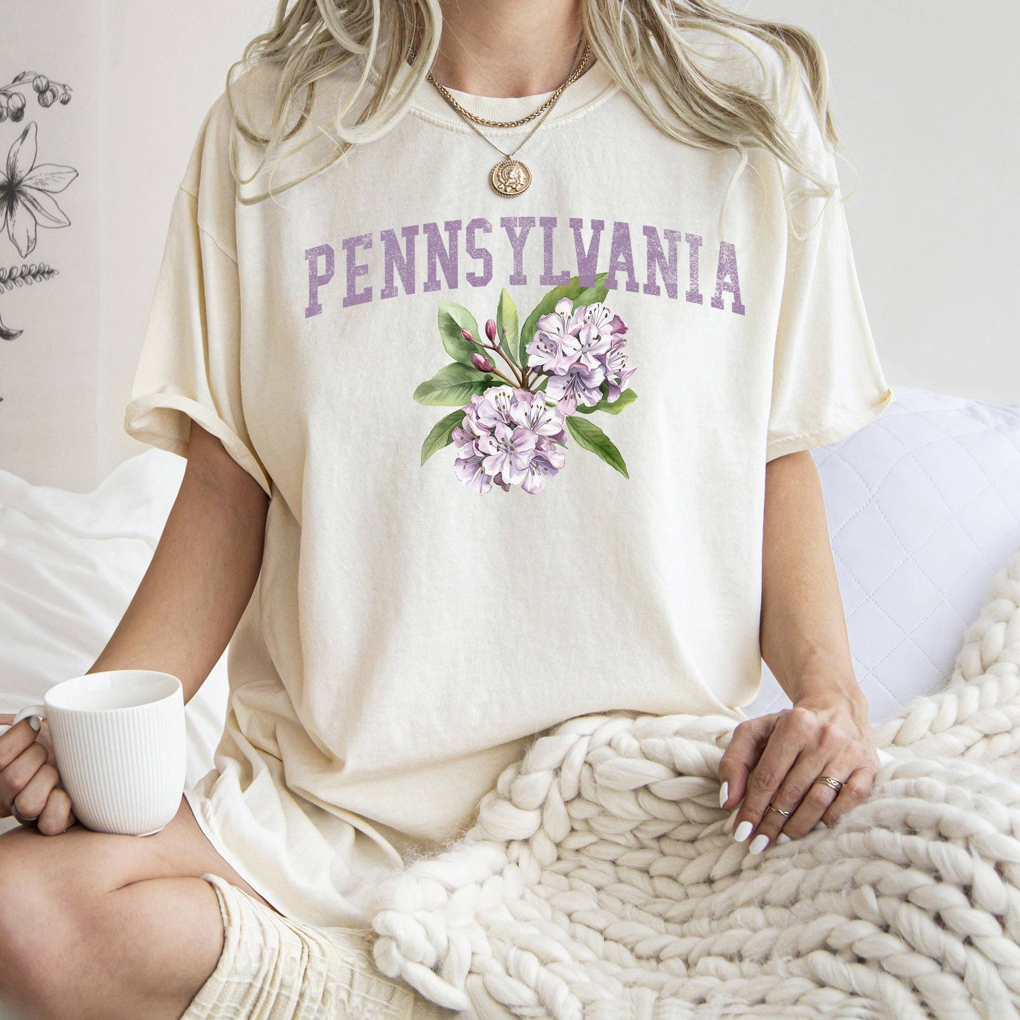 Pennsylvania State Flower T-Shirt Hoodie, Sweatshirt | PodTeesHub.com