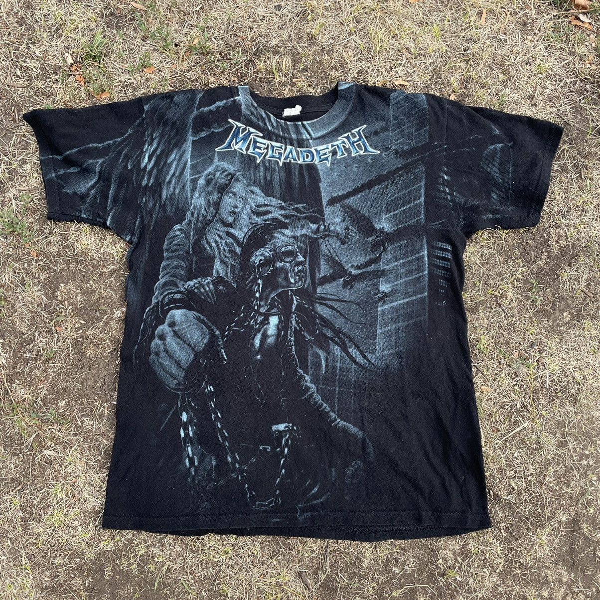 Band Tees Vintage Y2k Megadeath Faded Tee Face Horror Print Band Rock Hoodie, Sweatshirt | PodTeesHub.com