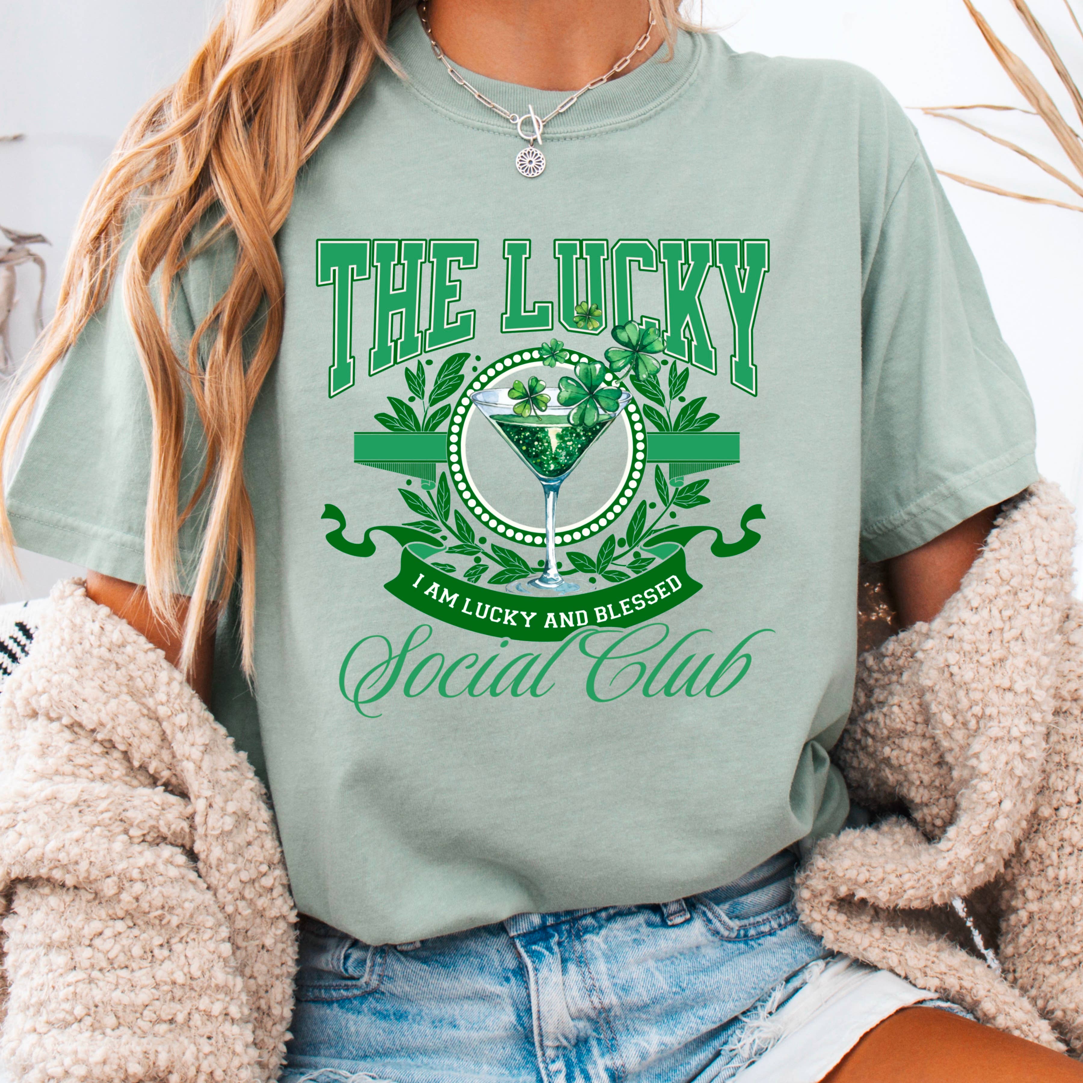 The Lucky Club St Patrick’S Day Graphic Tee | Comfort Colors Hoodie, Sweatshirt | PodTeesHub.com
