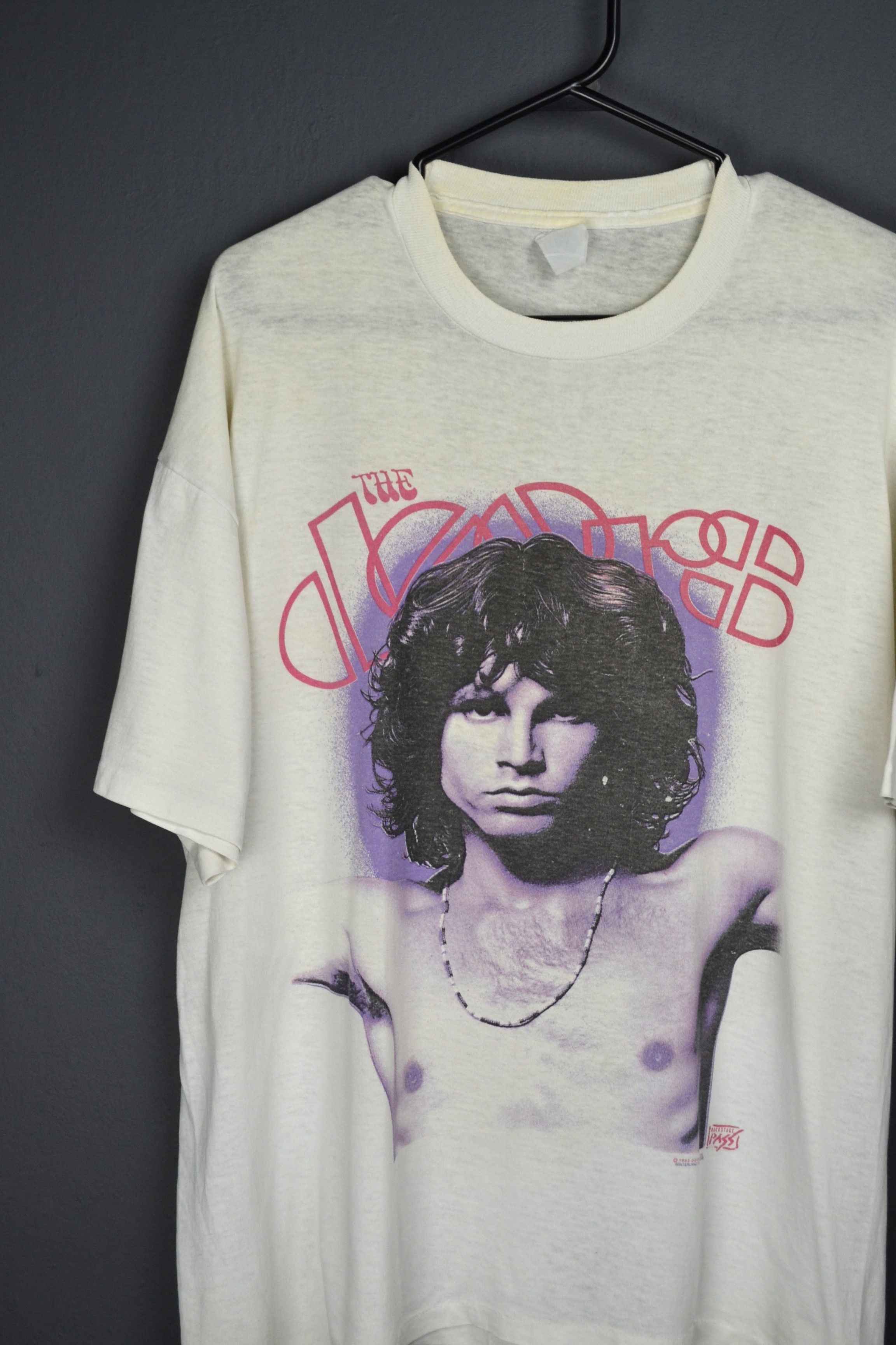 Band Tees The Doors 1990 T Shirt Thrashed Backstage Pass L Xl Hoodie, Sweatshirt | PodTeesHub.com