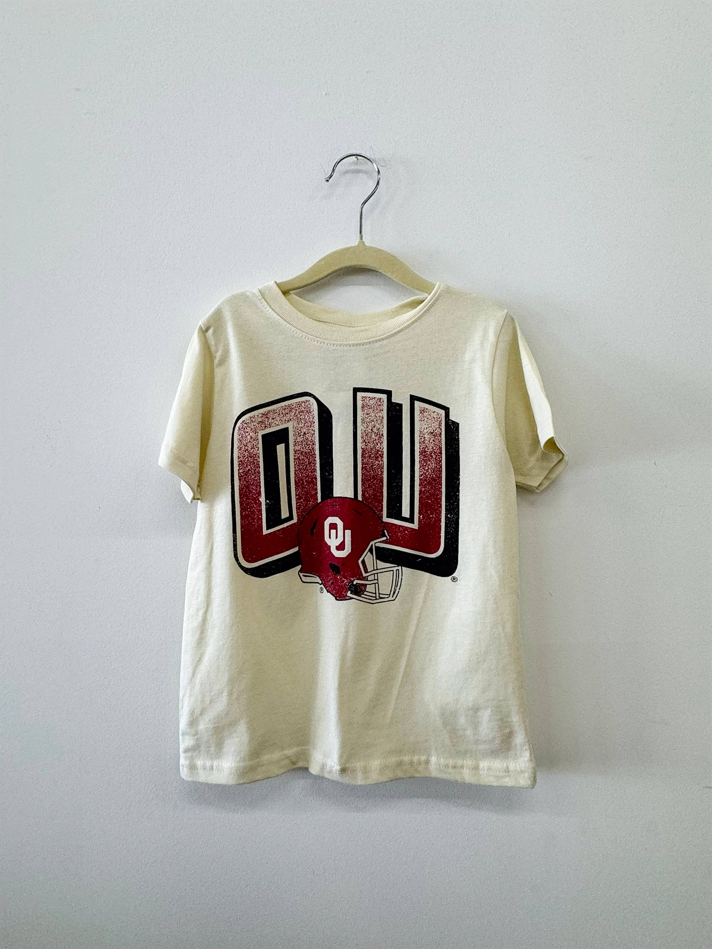 Children's Ou Sooners Helmet Fade Ivory Tee Hoodie, Sweatshirt | PodTeesHub.com