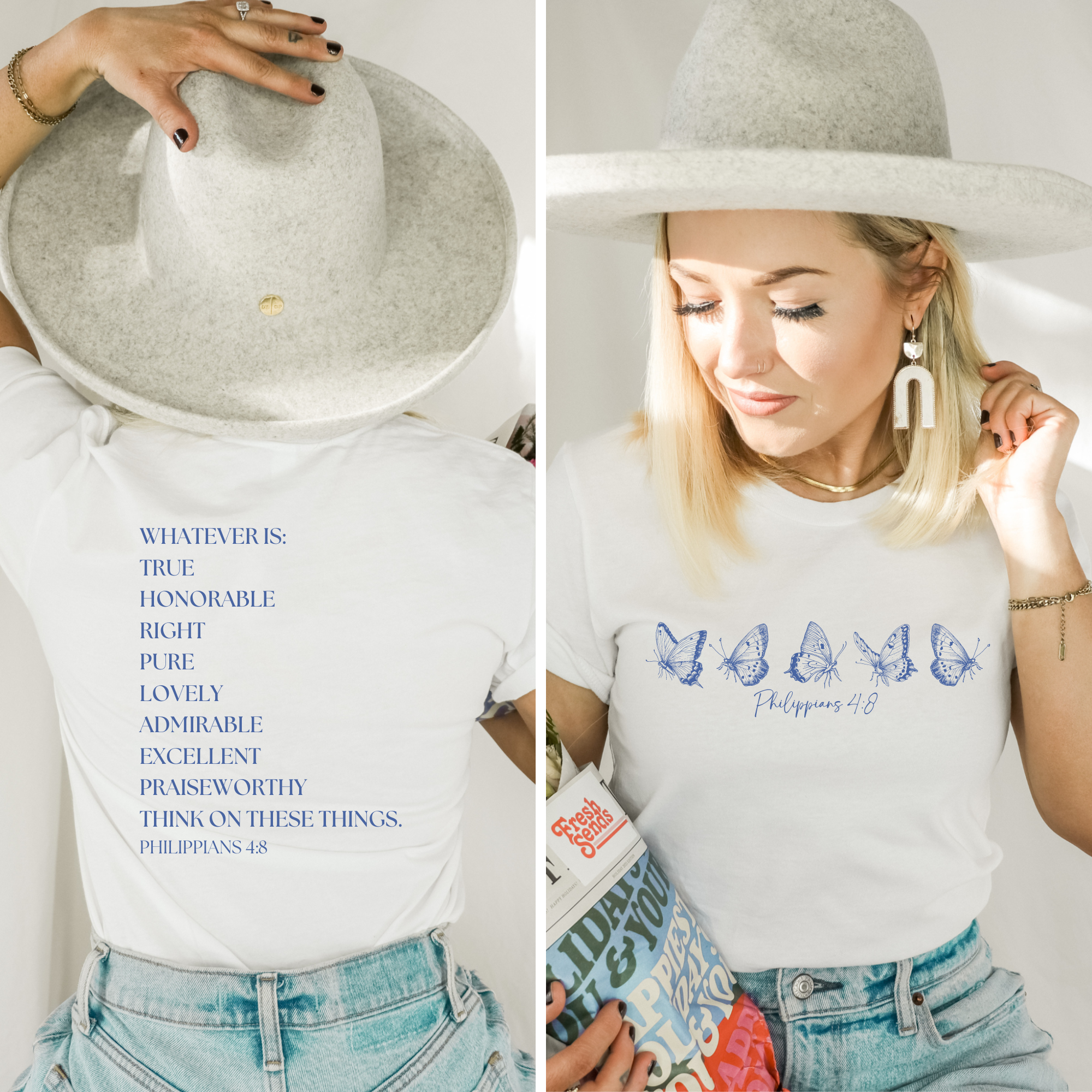 Butterfly Christian Bible Verse Spring Graphic T-Shirt Hoodie, Sweatshirt | PodTeesHub.com