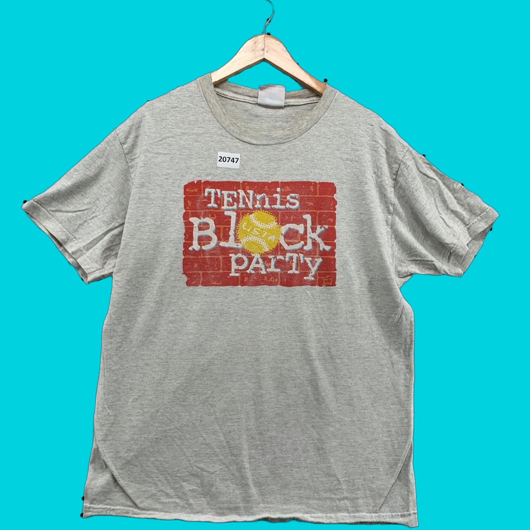 Vintage Usta Shirt Mens Large Gray Short Sleeve Tennis Block Party Shirt 90s Sports Mens Hoodie, Sweatshirt | PodTeesHub.com