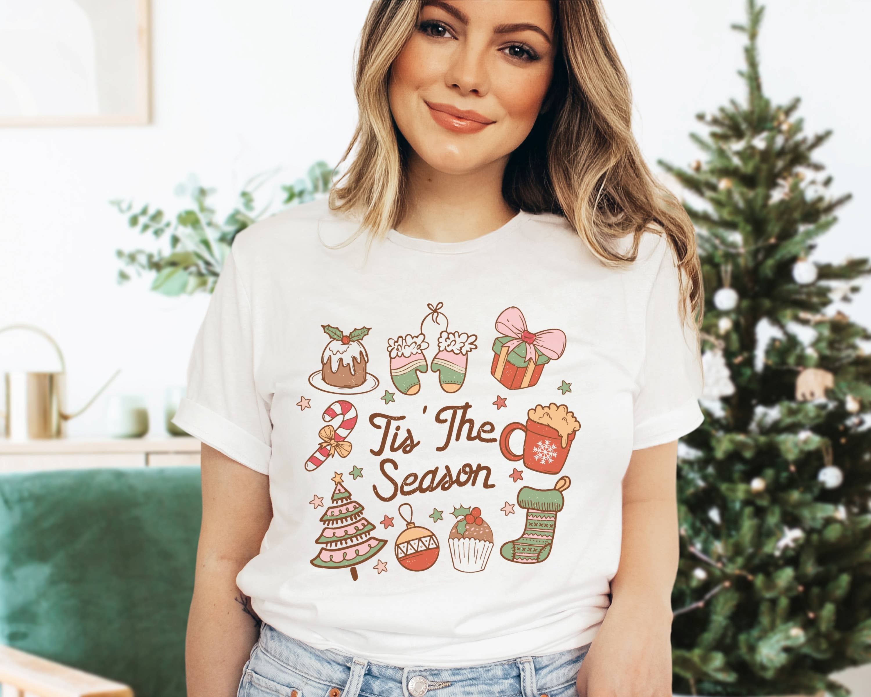 Tis the Season Doodle Tee Holiday Graphic Tees Hoodie, Sweatshirt | PodTeesHub.com