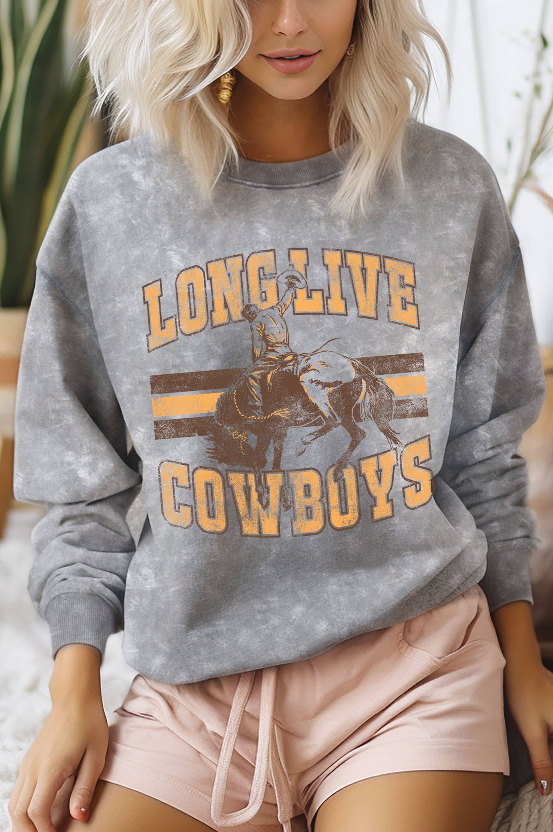 Long Live Cowboys Graphic Mineral Brushed Sweatshirt T-Shirts, Hoodie | PodTeesHub.com