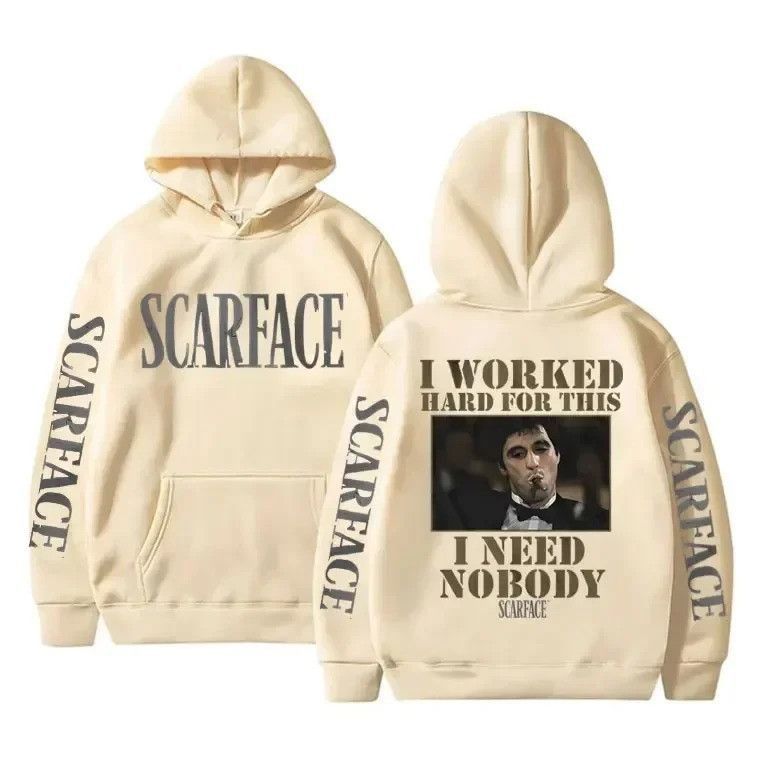 Japanese Brand Movie Scarface Tony Montana Retro Graphic Hoodies Tees Top Sweatshirt | PodTeesHub.com