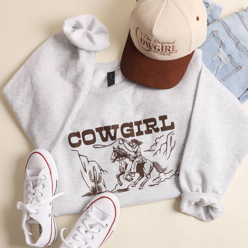 Cowgirl Western Scene Heavyweight Fleece Sweatshirt T-Shirts, Hoodie | PodTeesHub.com