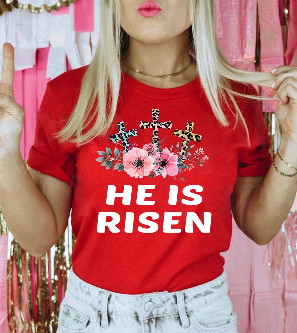 He Is Risen 3 Crosses - Religious Easter Jesus God T-Shirt Hoodie, Sweatshirt | PodTeesHub.com