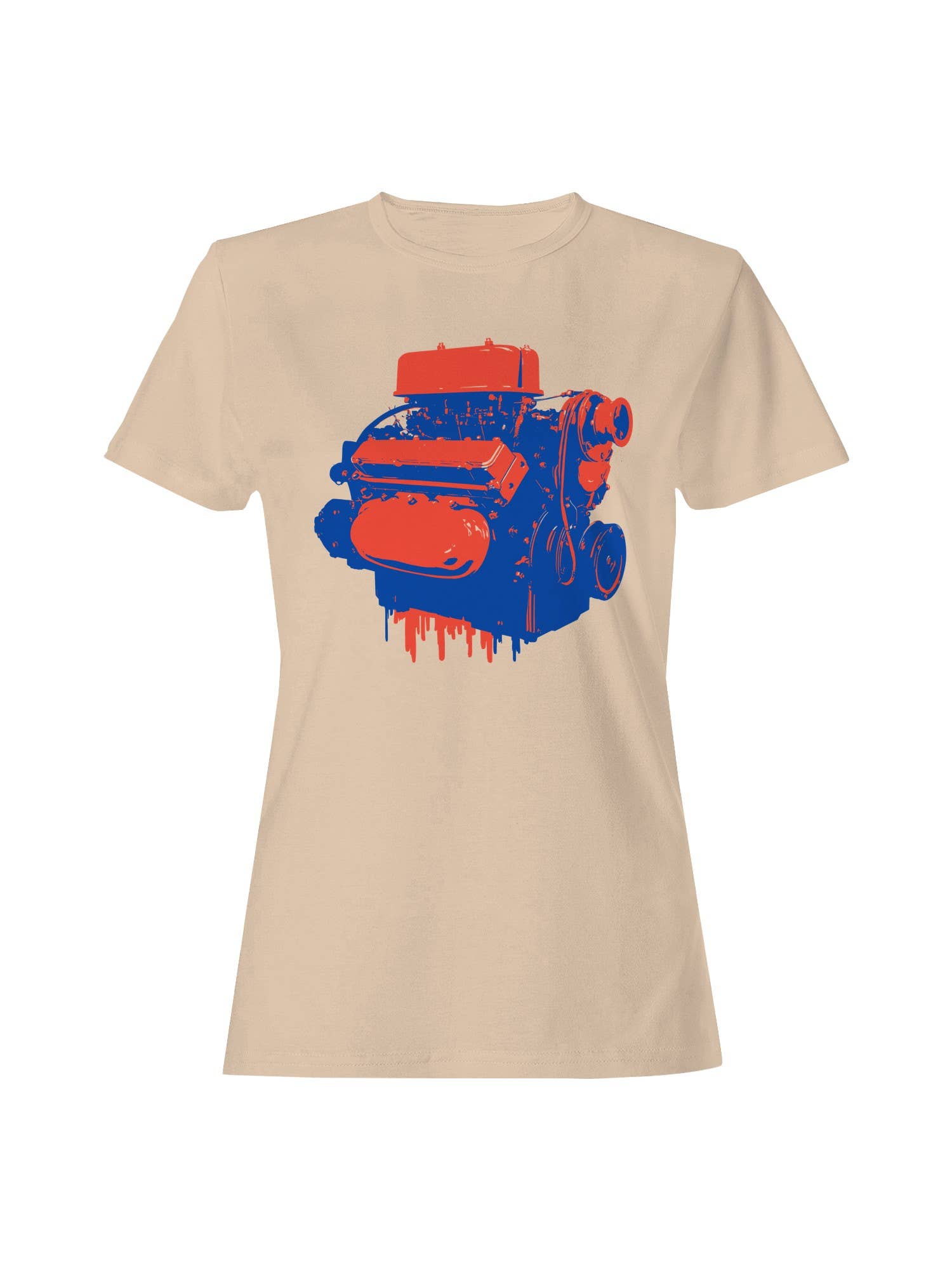 Retro Dual-Tone Engine Art Women's T-Shirt Hoodie, Sweatshirt | PodTeesHub.com