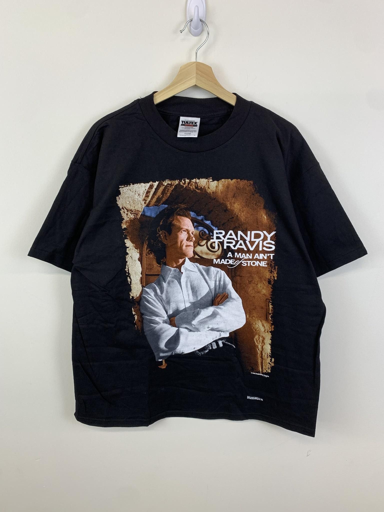 Band Tees Vintage Randy Travis 1999 A Man Aint Made Of Stone Tee Hoodie, Sweatshirt | PodTeesHub.com
