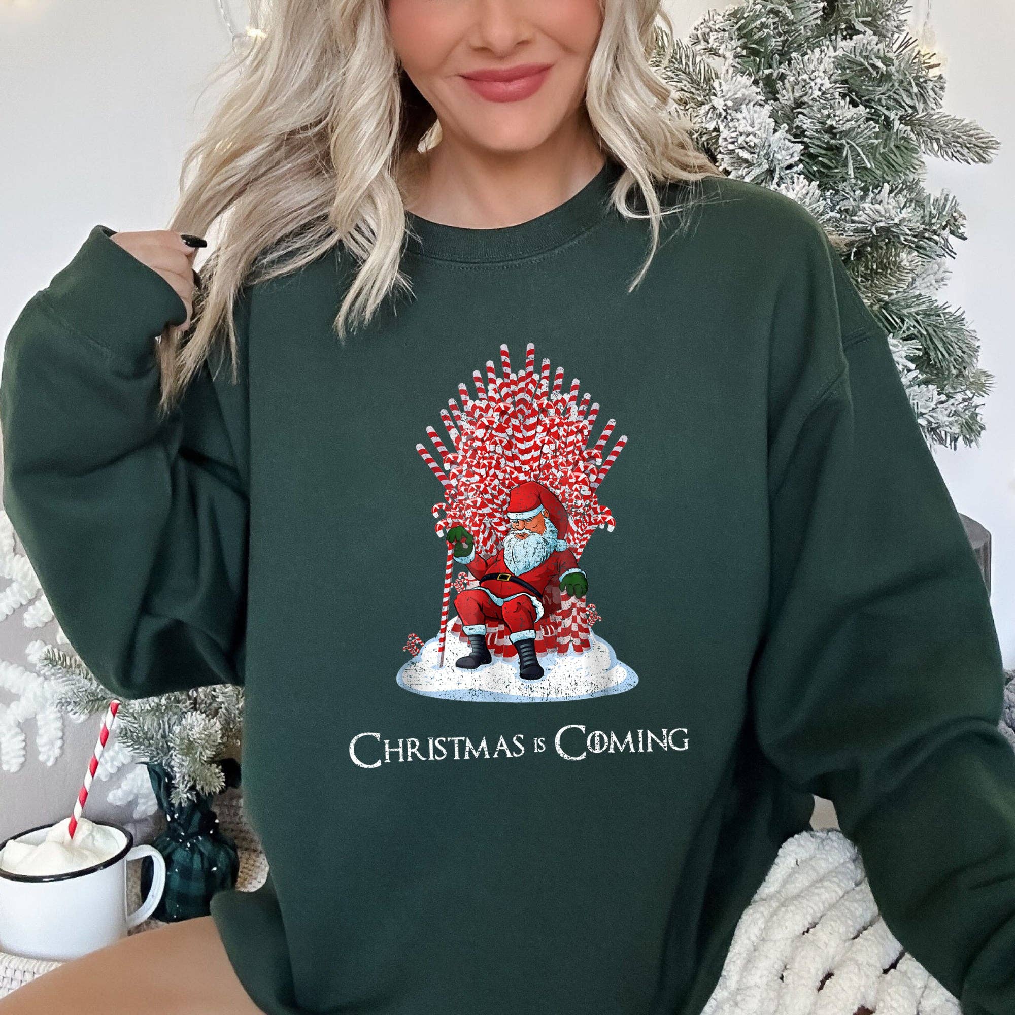 Christmas Is Coming Santa Throne Game Sweatshirt T-Shirts, Hoodie | PodTeesHub.com