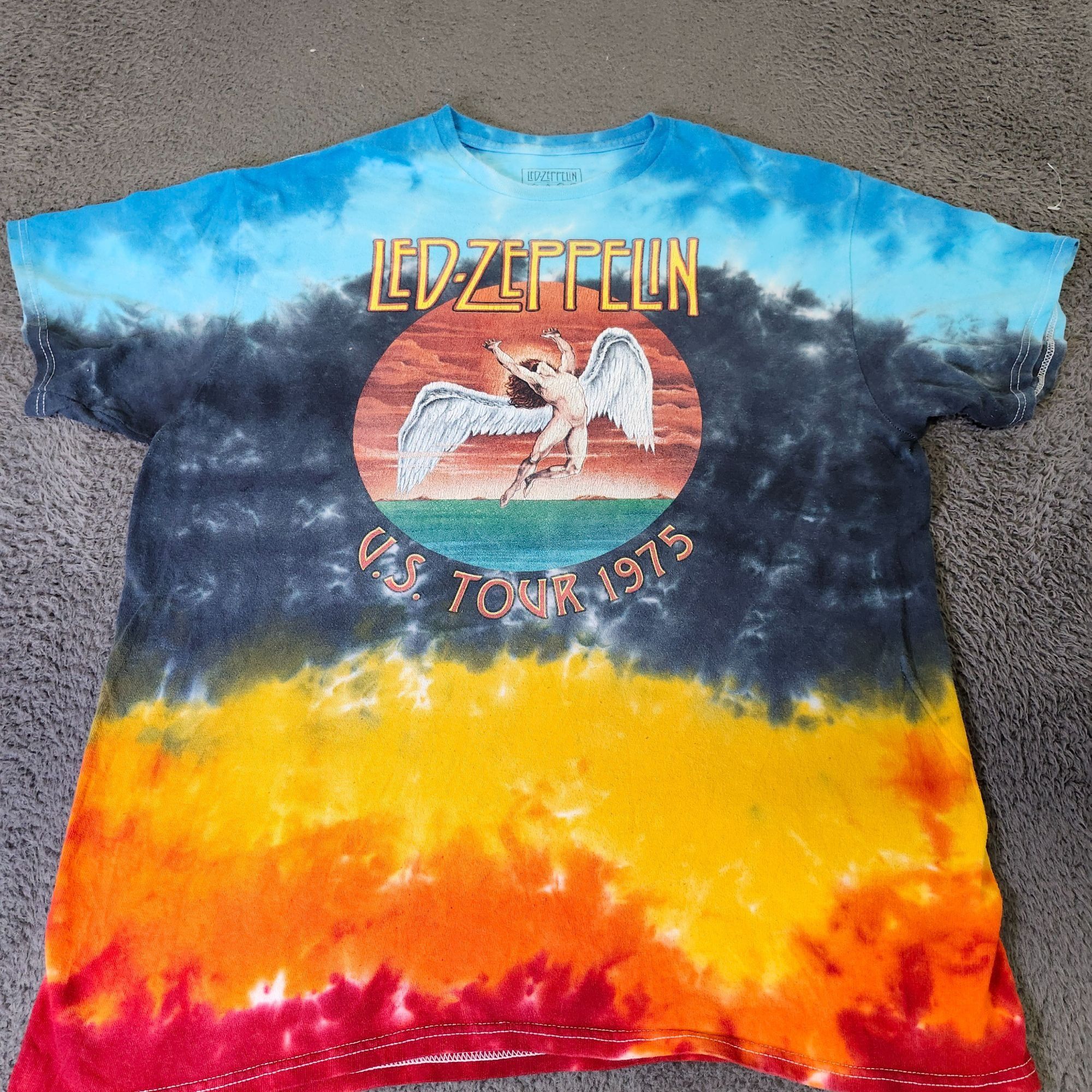 Zeppelin Led Zeppelin U S Tour 1975 Tie Dye T Shirt L Hoodie, Sweatshirt | PodTeesHub.com