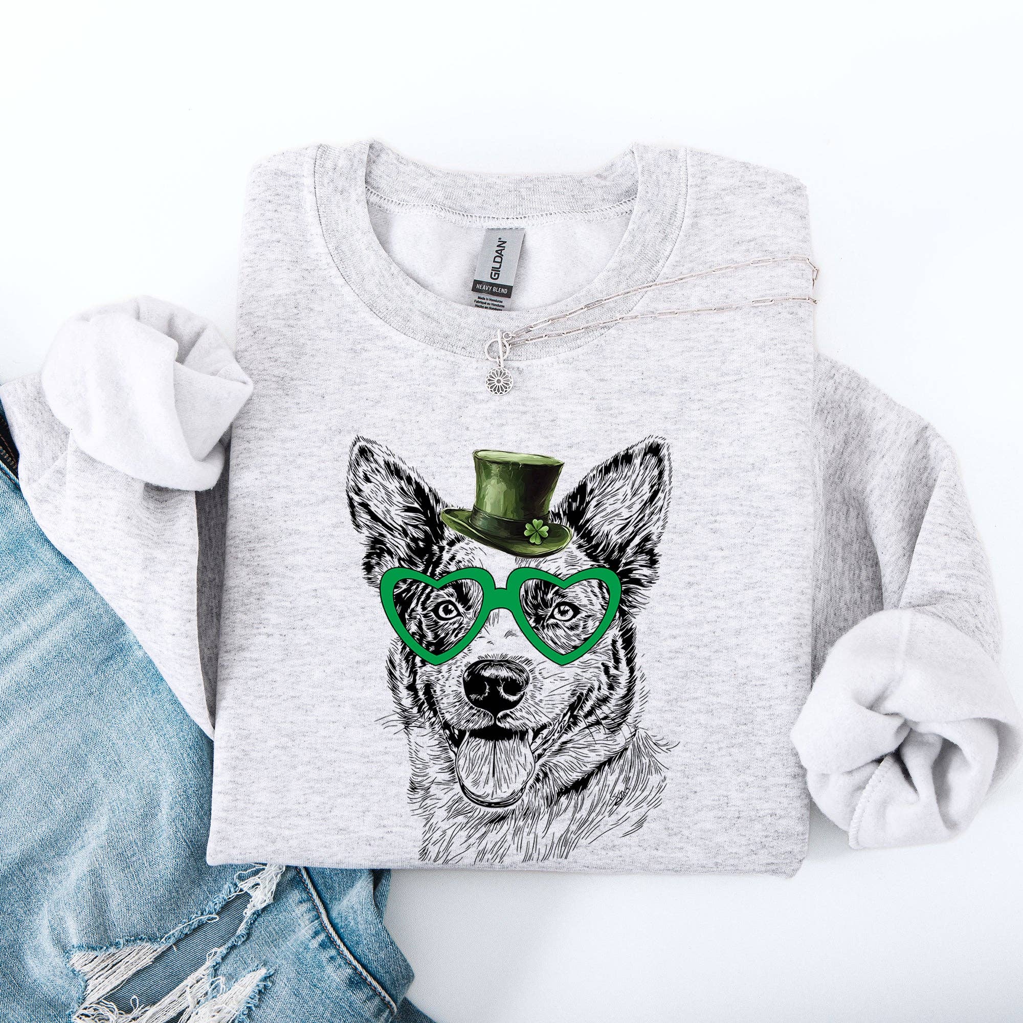 Australian Cattle Blue Heeler Dog St Patricks Day Sweatshirt T-Shirts, Hoodie | PodTeesHub.com