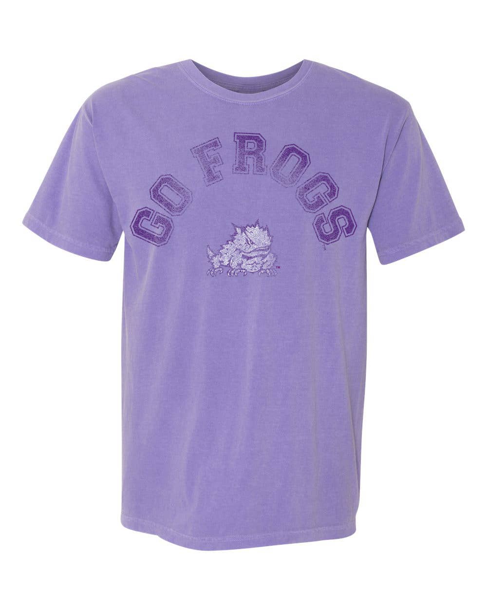Tcu Horned Frogs Mega Arch Violet Comfort Colors Tee Hoodie, Sweatshirt | PodTeesHub.com