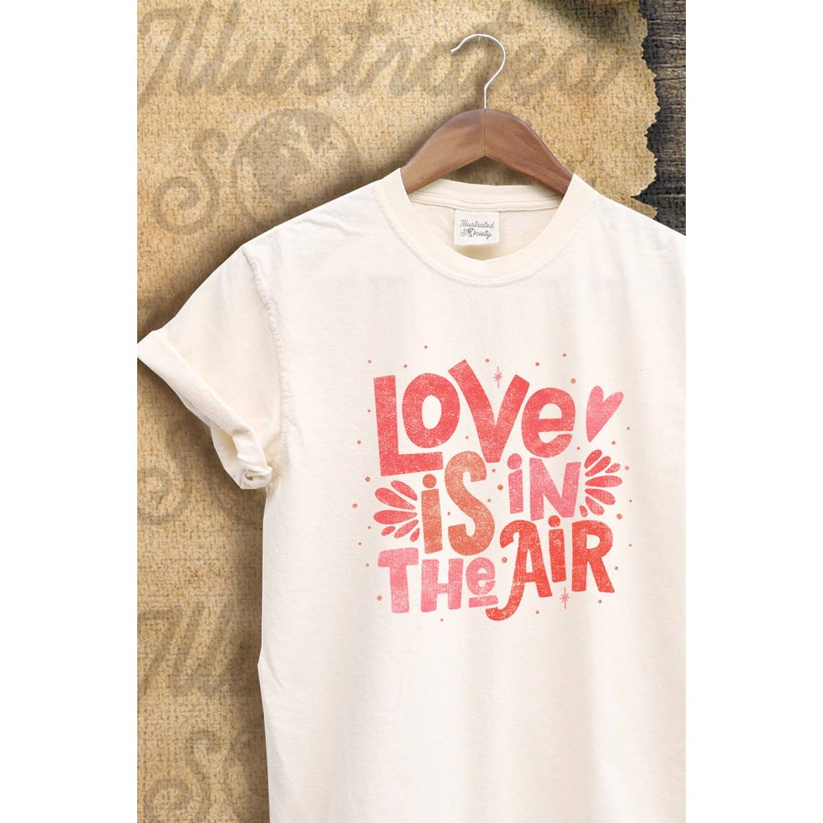Love Is in the Air Valentine  Vintage Graphic Tee Hoodie, Sweatshirt | PodTeesHub.com