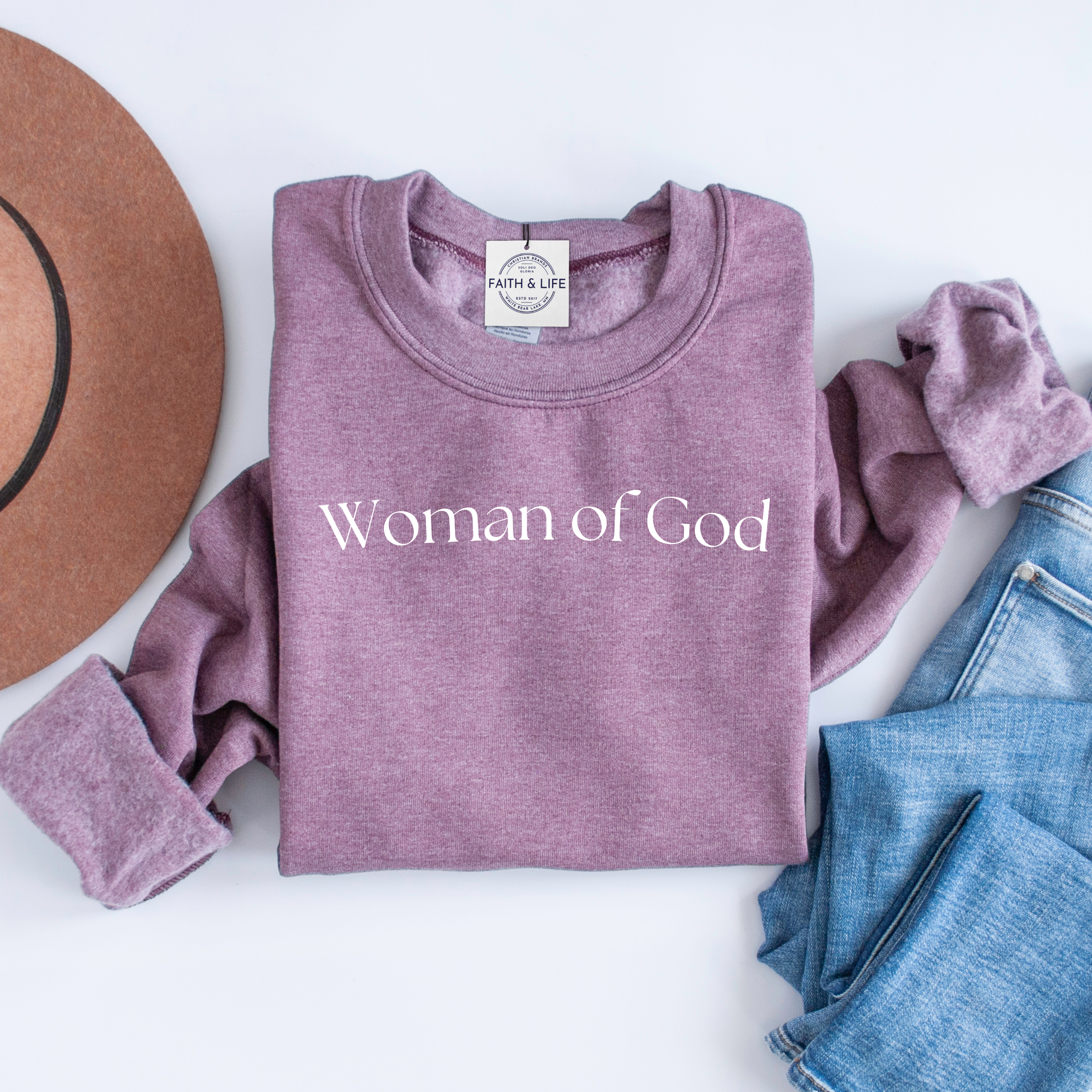 Woman of God Christian Crewneck Sweatshirt T-Shirts, Hoodie | PodTeesHub.com