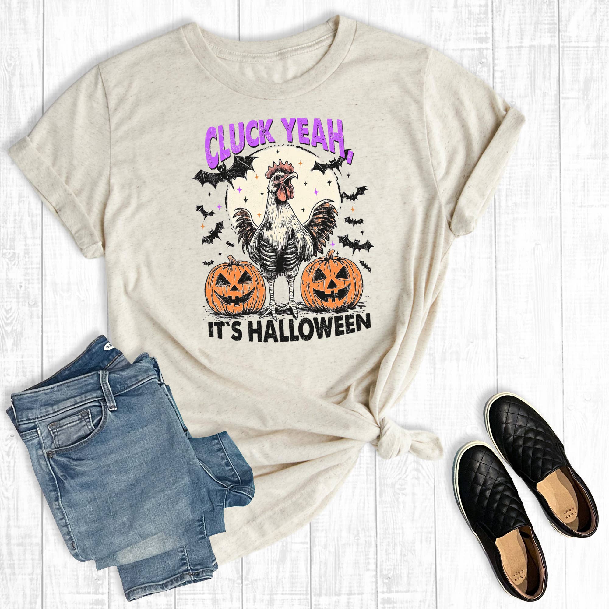Funny Cluck Yeah It's Halloween Graphic Tee Hoodie, Sweatshirt | PodTeesHub.com