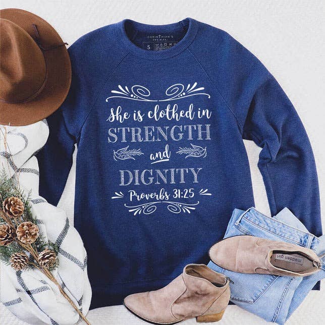 She Is Clothed Premium Fleece Sweatshirt T-Shirts, Hoodie | PodTeesHub.com