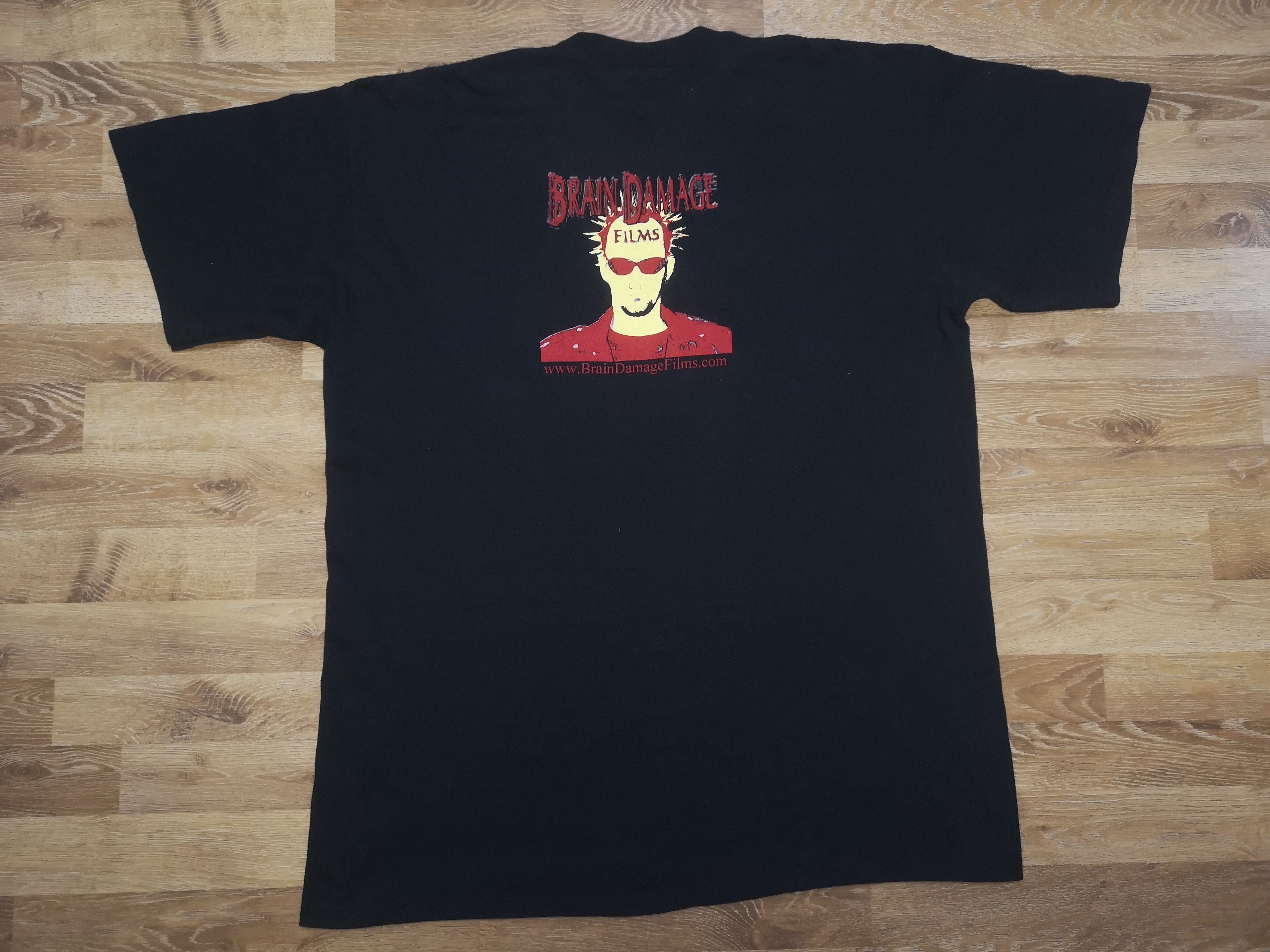 Vintage 2000 S Tower Records Brains Damaged Films Promo Tee Hoodie, Sweatshirt | PodTeesHub.com