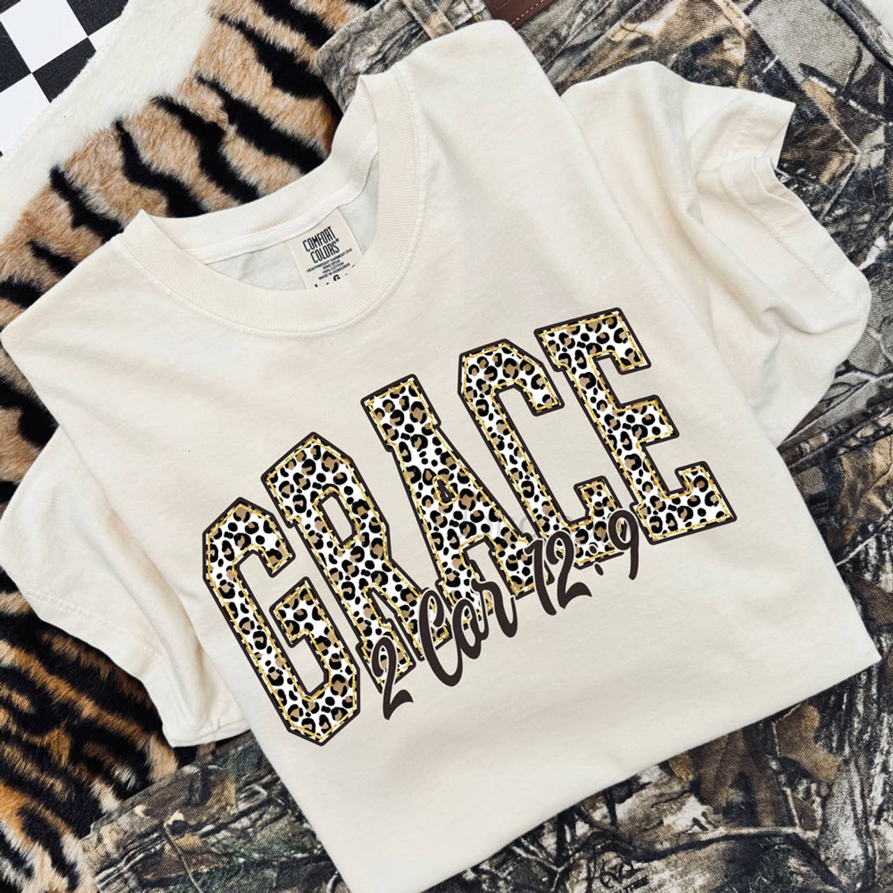 Grace Leopard Tee Hoodie, Sweatshirt | PodTeesHub.com