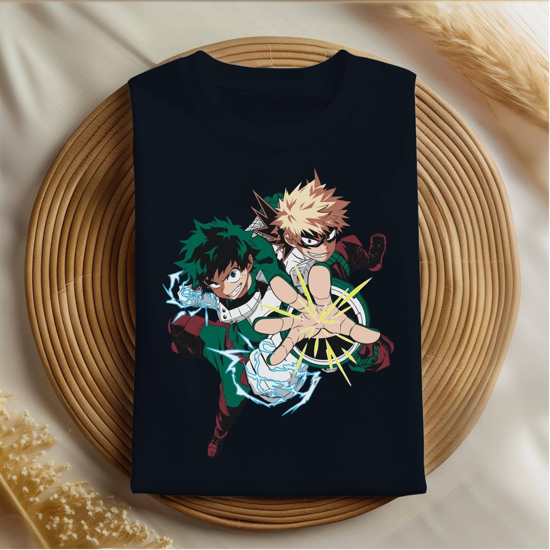 Mha Deku Graphic Tee Duo – Anime Gift, Harajuku Crewneck Hoodie, Sweatshirt | PodTeesHub.com