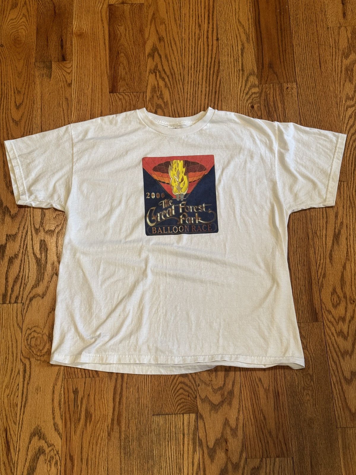 Fruit Of The Loomxlvtg Great Forest Park Balloon Race 2006 White Graphic Tee Hoodie, Sweatshirt | PodTeesHub.com