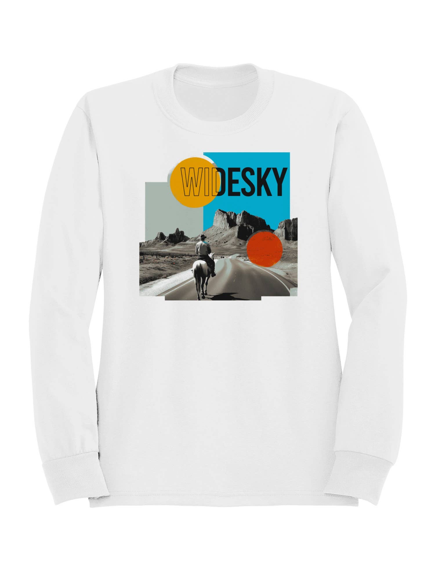 Wide Sky Western Landscape Art Women's Sweatshirt T-Shirts, Hoodie | PodTeesHub.com