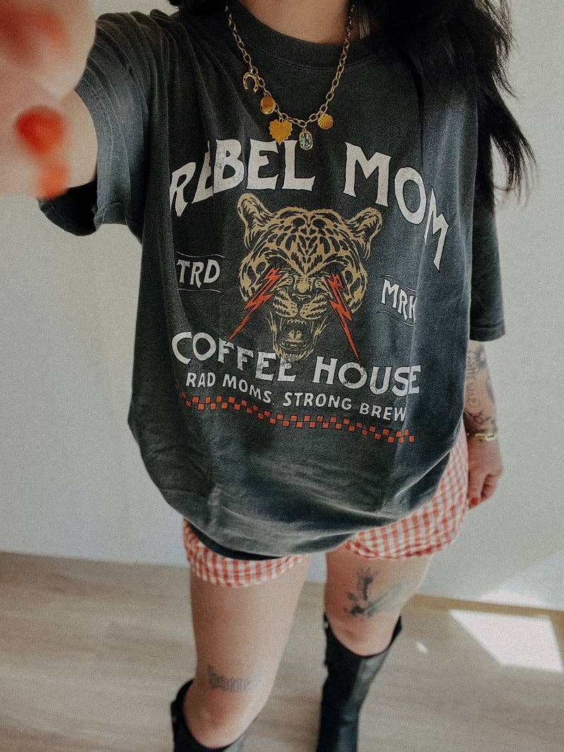 Rebel Mom Coffee House Graphic Tee - Smoke Hoodie, Sweatshirt | PodTeesHub.com