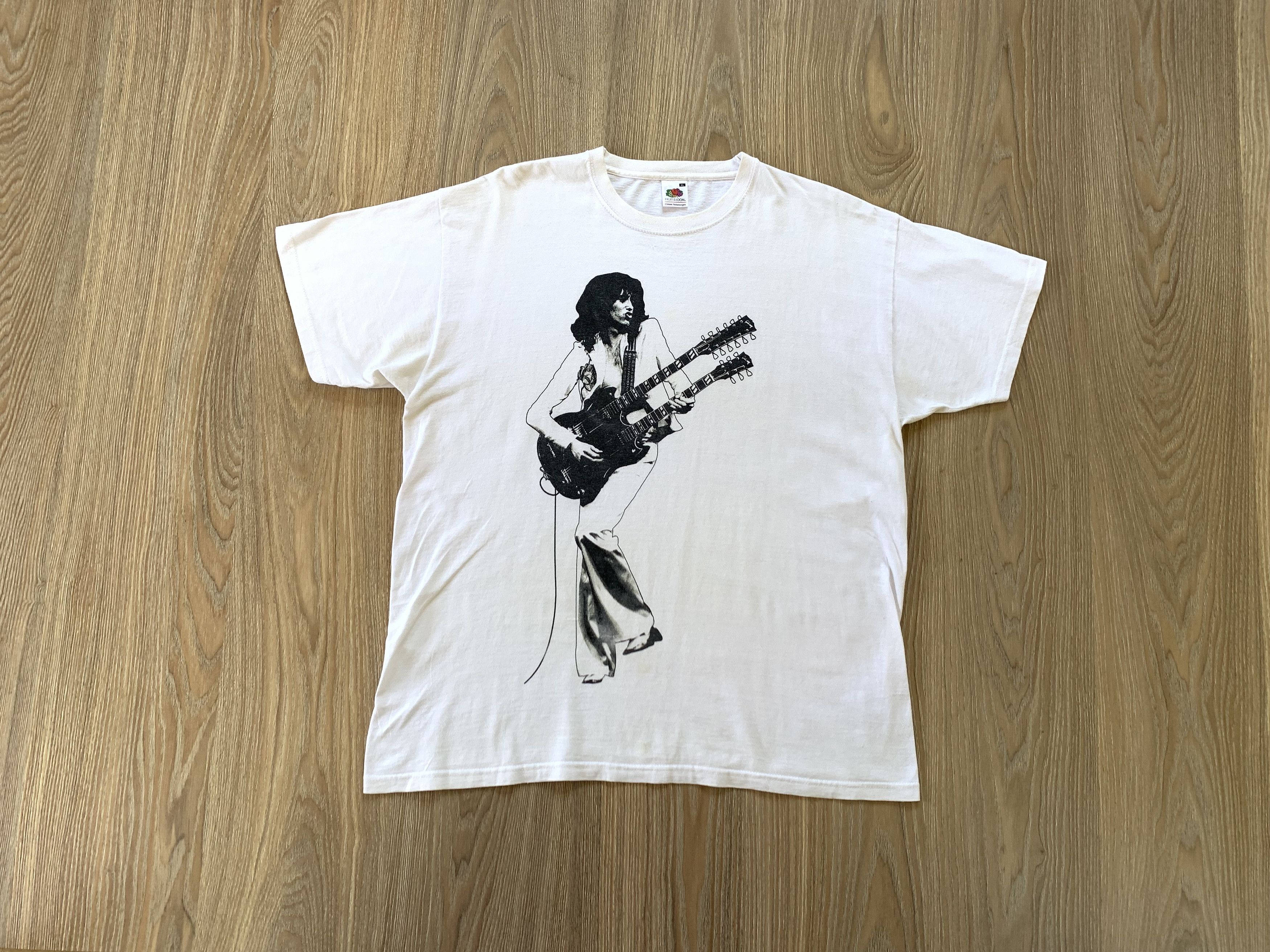 Led Zeppelin X Vintage Led Zeppelin Jimmy Page Double Guitar T Shirt Hoodie, Sweatshirt | PodTeesHub.com