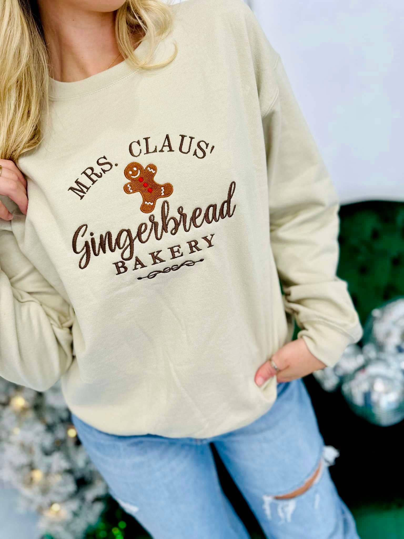 Mrs. Claus' Bakery Embroidered Sweatshirt T-Shirts, Hoodie | PodTeesHub.com