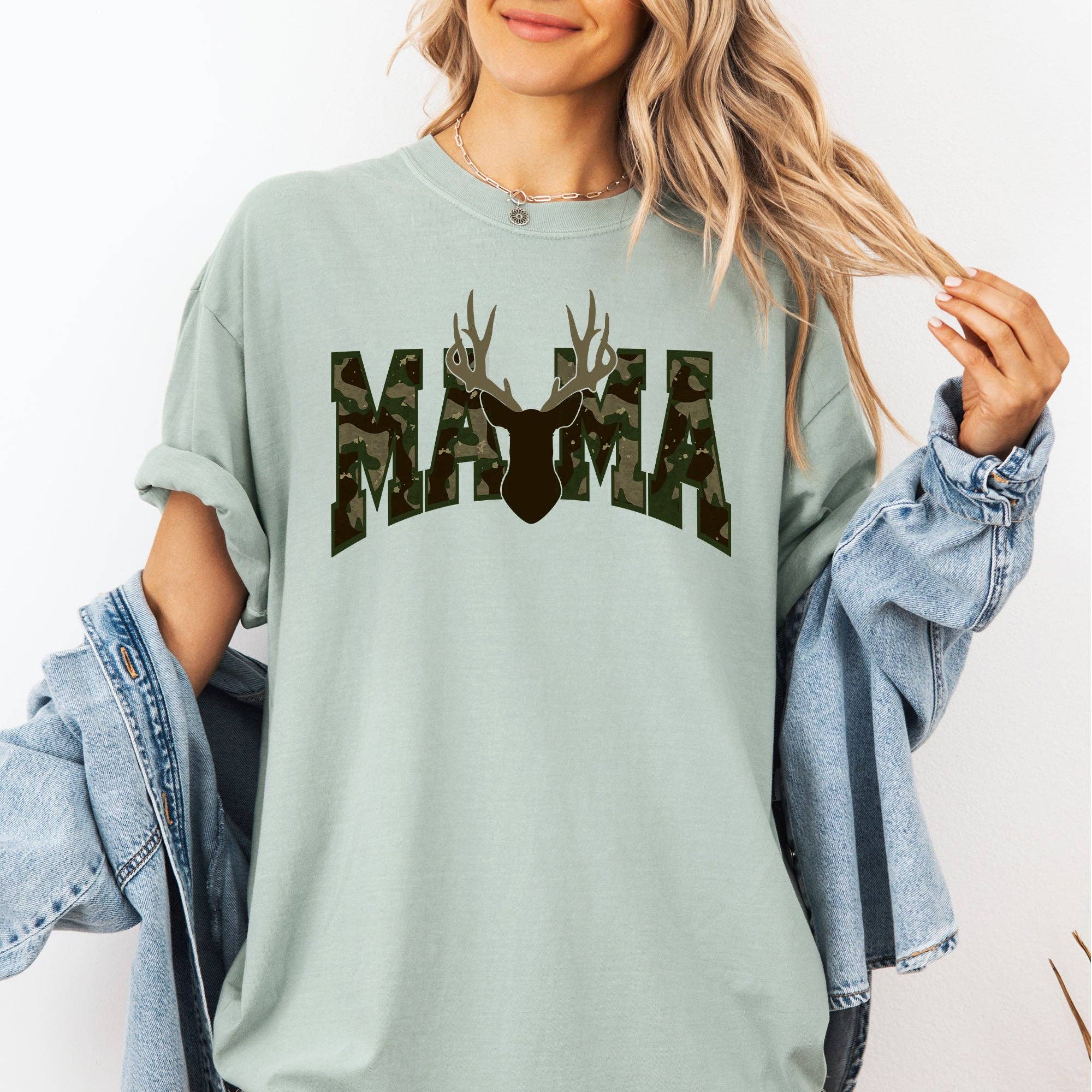 Mama, Camo, Deer, Hunting, Retro, Mother's Day Tshirt Hoodie, Sweatshirt | PodTeesHub.com