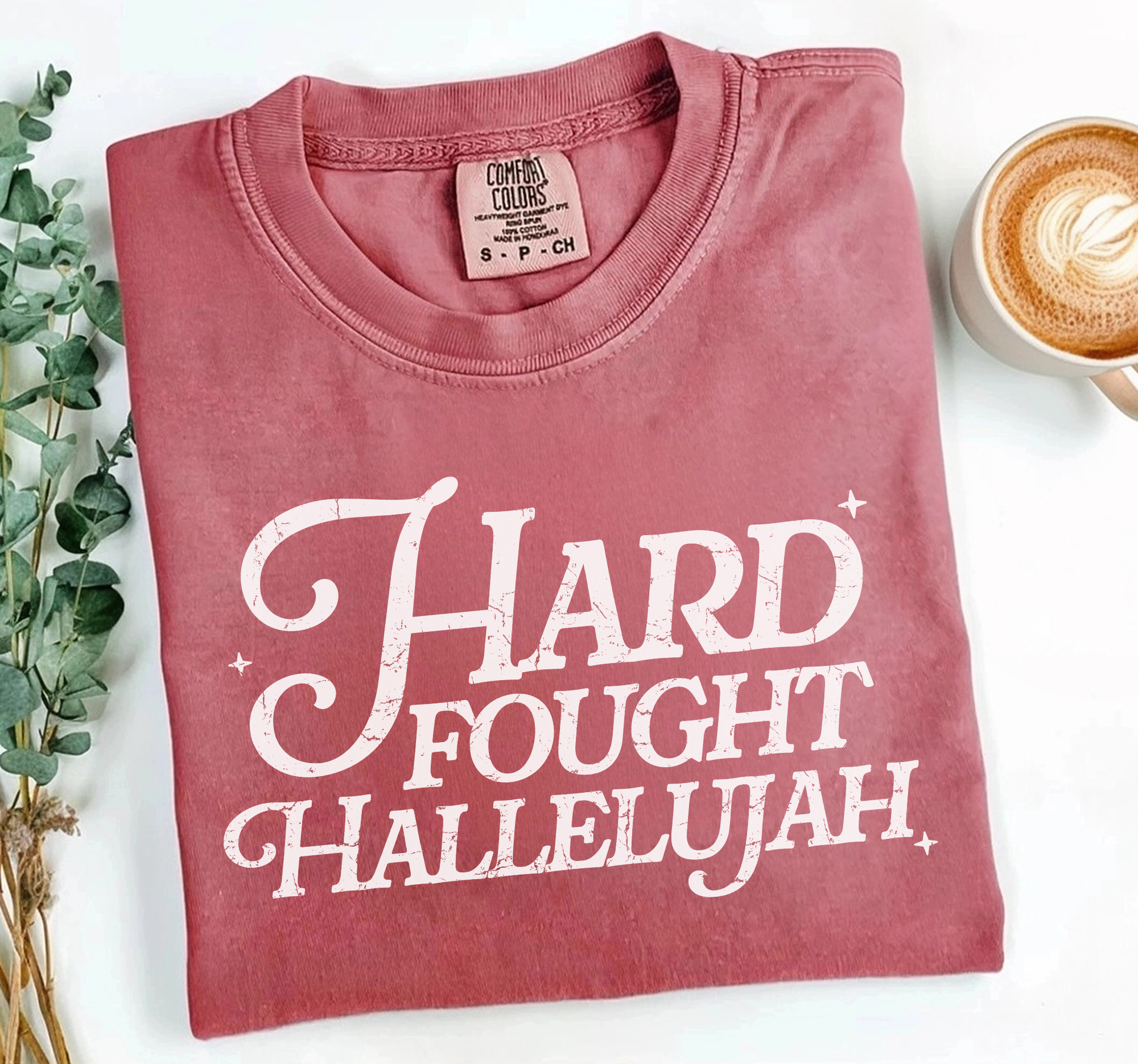 Hard Fought Hallelujah Shirt, Faith Tee, Comfort Colors® Hoodie, Sweatshirt | PodTeesHub.com