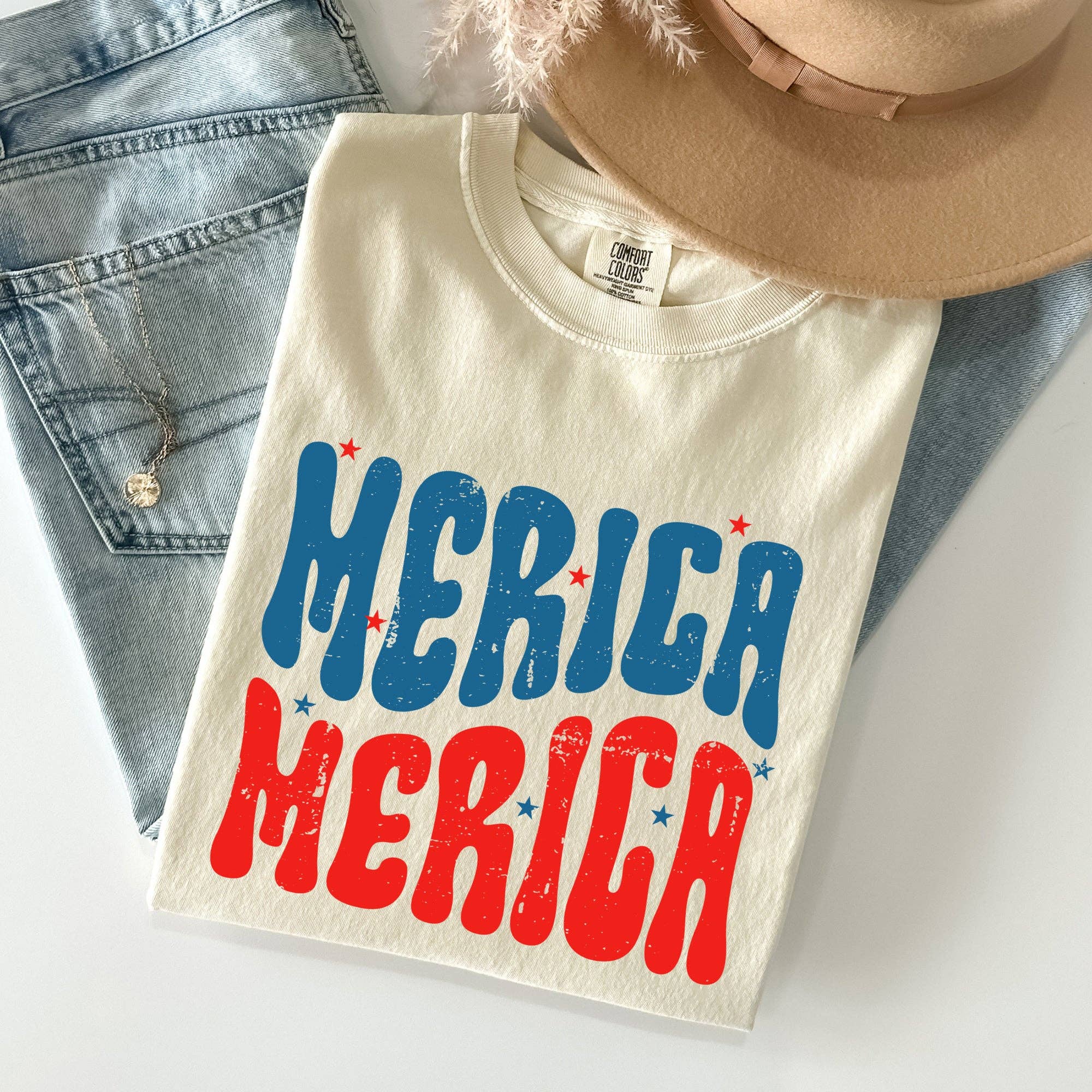 Retro 'merica, America, Red White Blue, Patriotic, Tshirt Hoodie, Sweatshirt | PodTeesHub.com