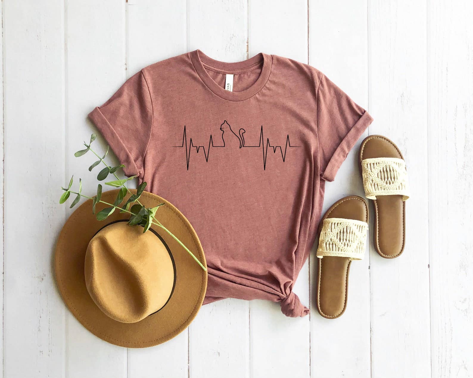 Cat Heartbeat T-Shirt Hoodie, Sweatshirt | PodTeesHub.com