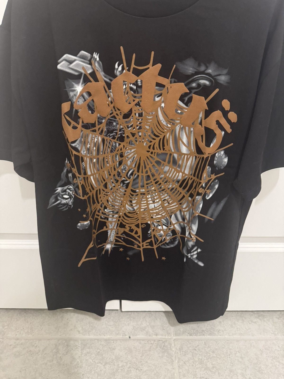 Travis Scott Sp5der X Travis Scott Cactus Jack Airbrush Tee Hoodie, Sweatshirt | PodTeesHub.com