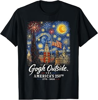 Gogh Outside 250Th Anniversary 1776 2026 Starry Night USA T-Shirt